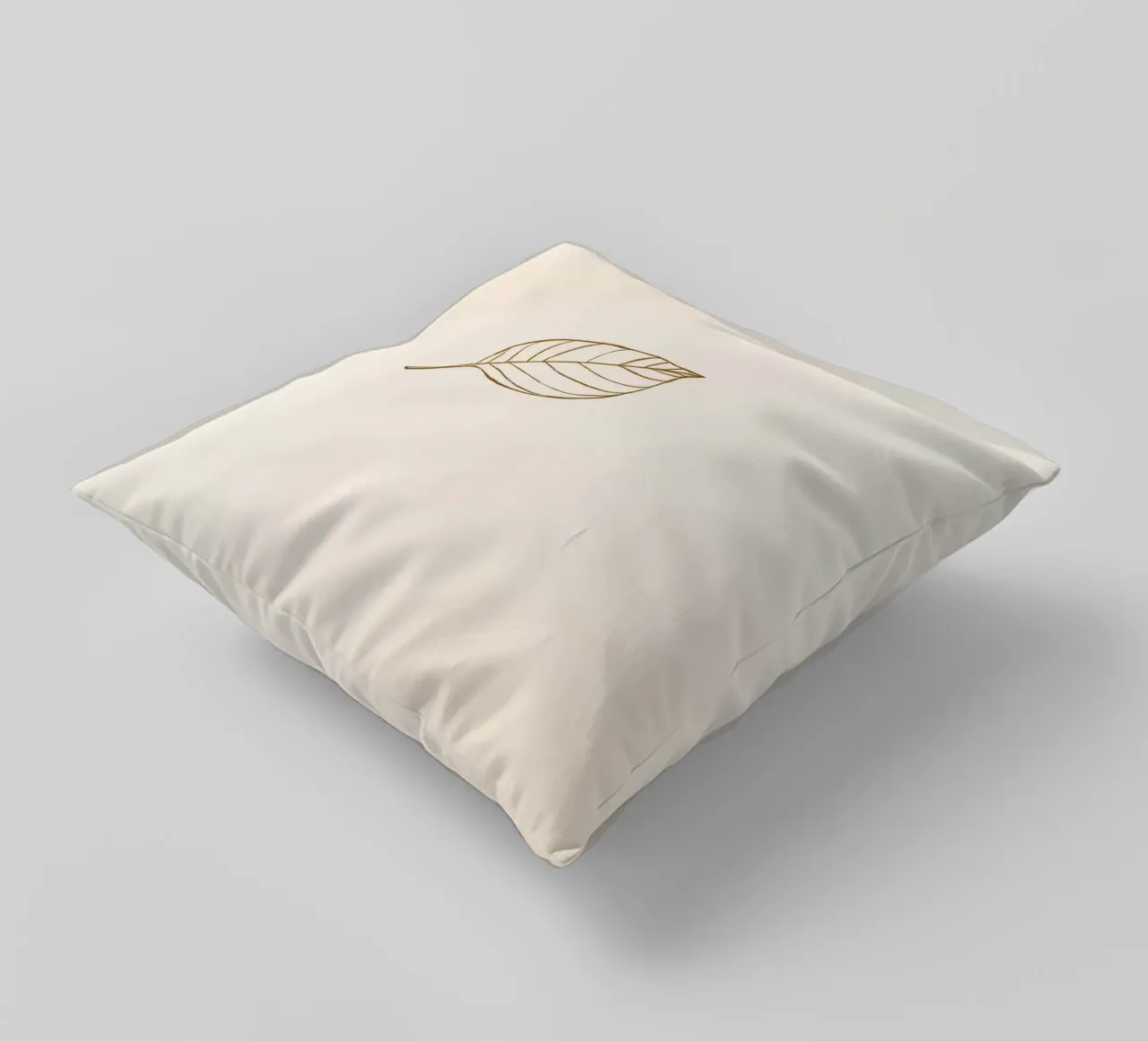 Leaf illustration on a neutral background decorative cushion by DesignDoodle