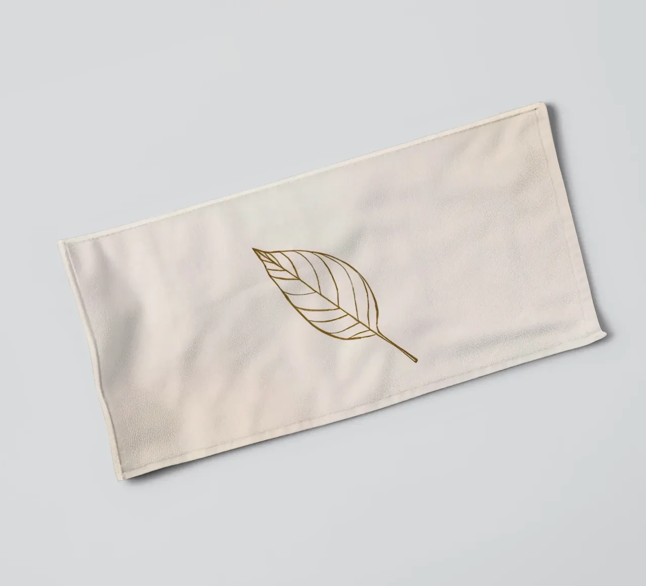 Leaf illustration on a neutral background towel by DesignDoodle