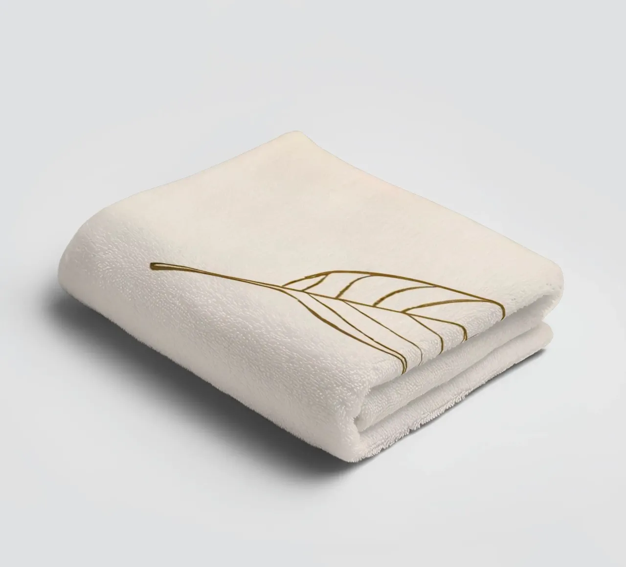 Leaf illustration on a neutral background towel by DesignDoodle