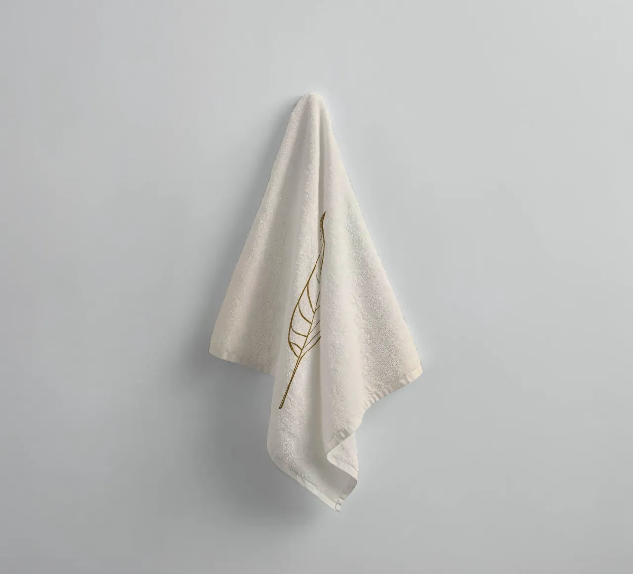 Leaf illustration on a neutral background towel by DesignDoodle