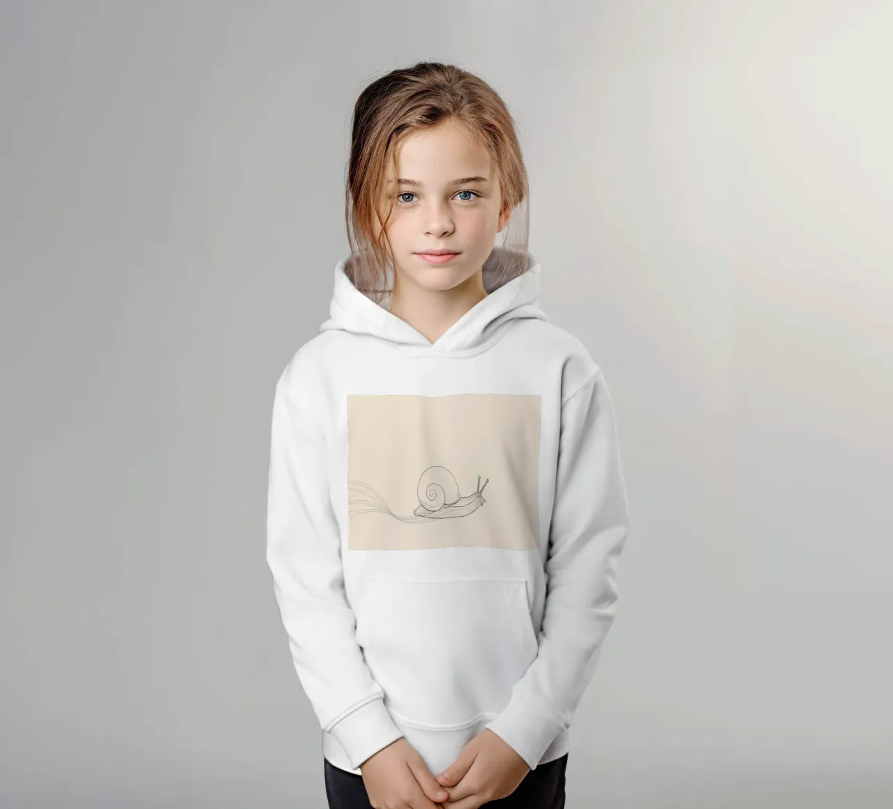 Snail glides gracefully across a smooth surface kids hoodie by DesignDoodle