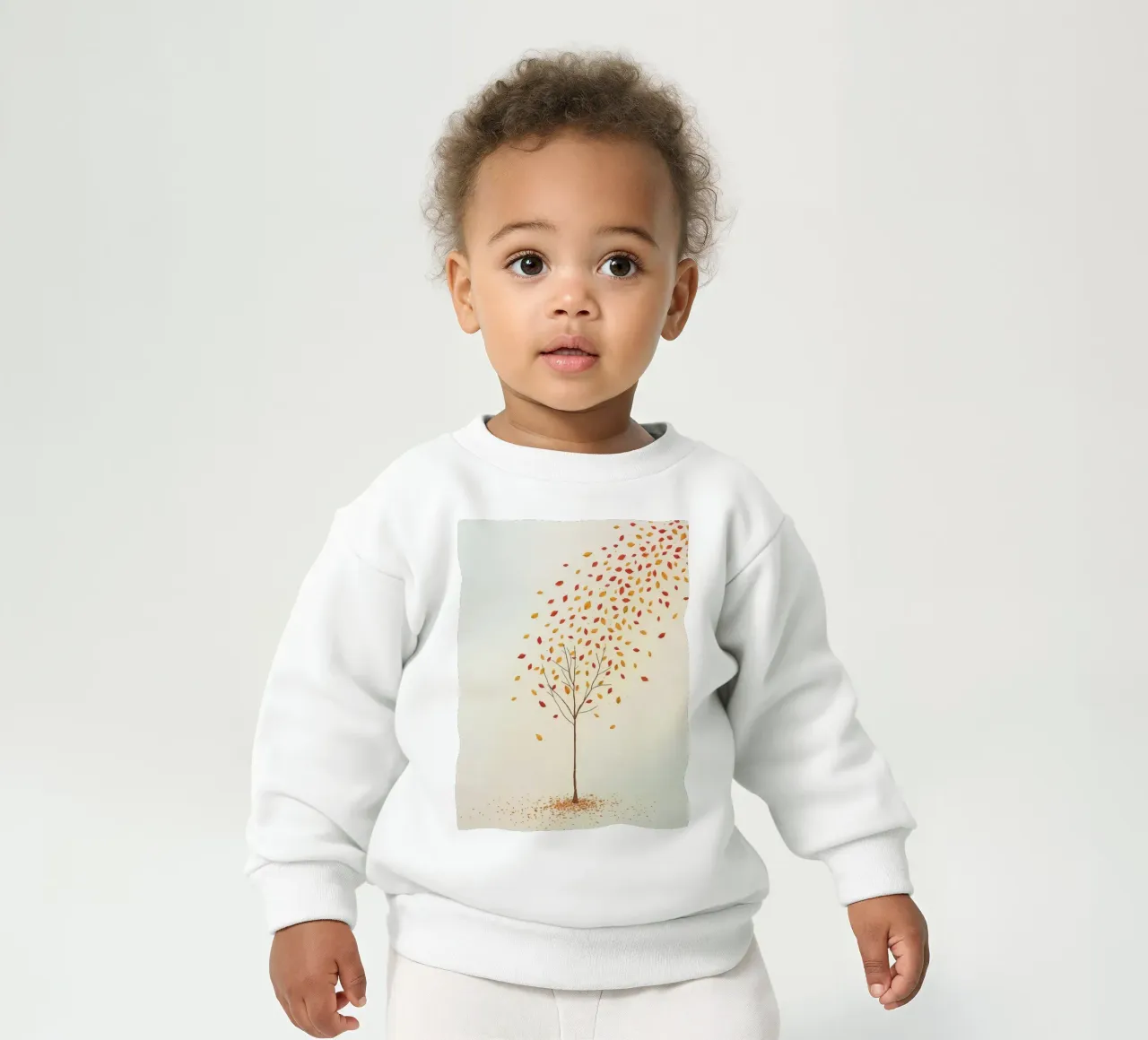 Albero che perde le foglie in autunno, raffigurante il cambiamento stagionale felpa neonato da DesignDoodle