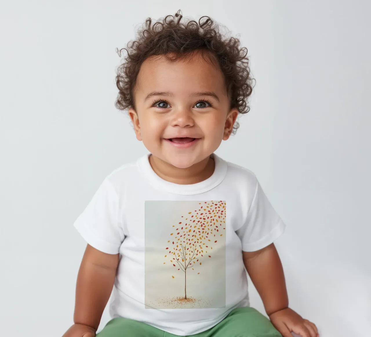 Albero che perde le foglie in autunno, raffigurante il cambiamento stagionale maglietta neonato da DesignDoodle