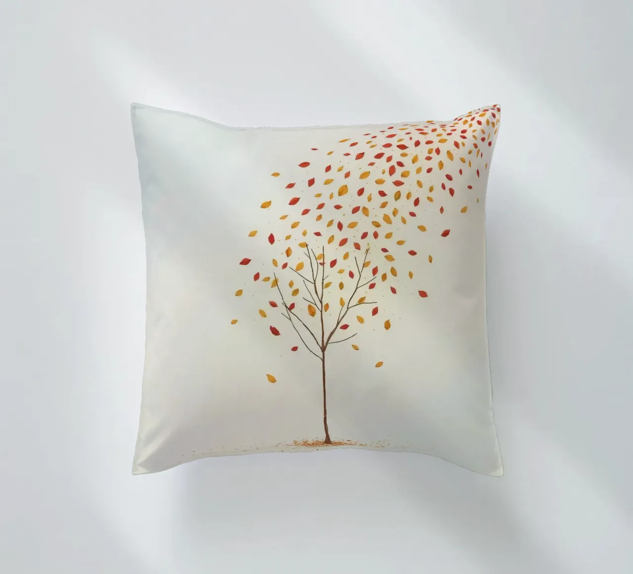 Albero che perde le foglie in autunno, raffigurante il cambiamento stagionale cuscino da DesignDoodle