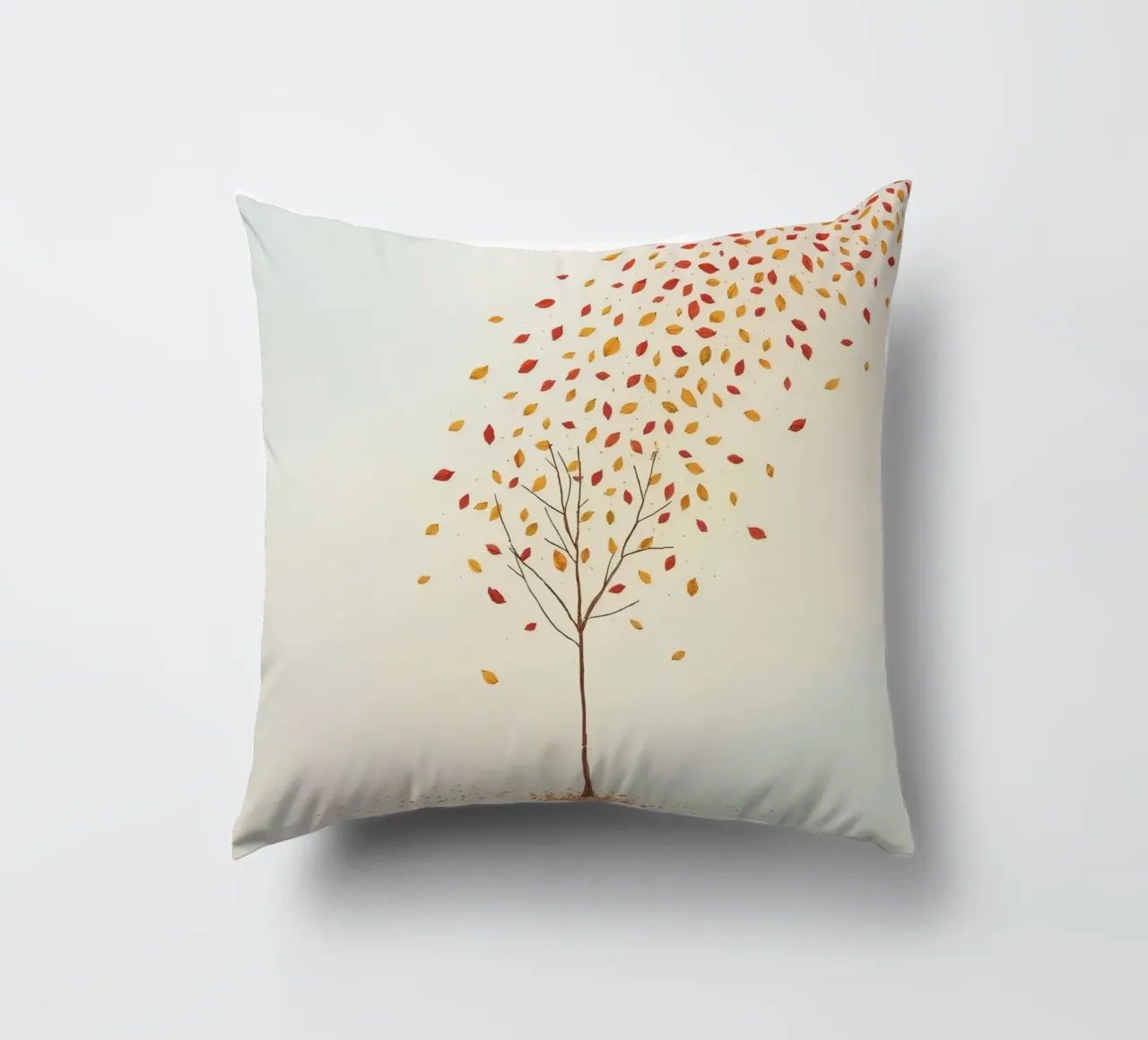 Albero che perde le foglie in autunno, raffigurante il cambiamento stagionale cuscino da DesignDoodle