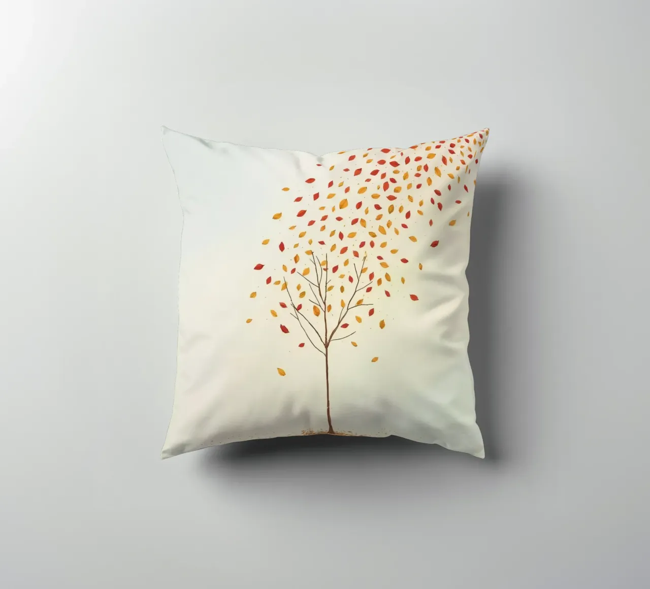 Albero che perde le foglie in autunno, raffigurante il cambiamento stagionale cuscino da DesignDoodle