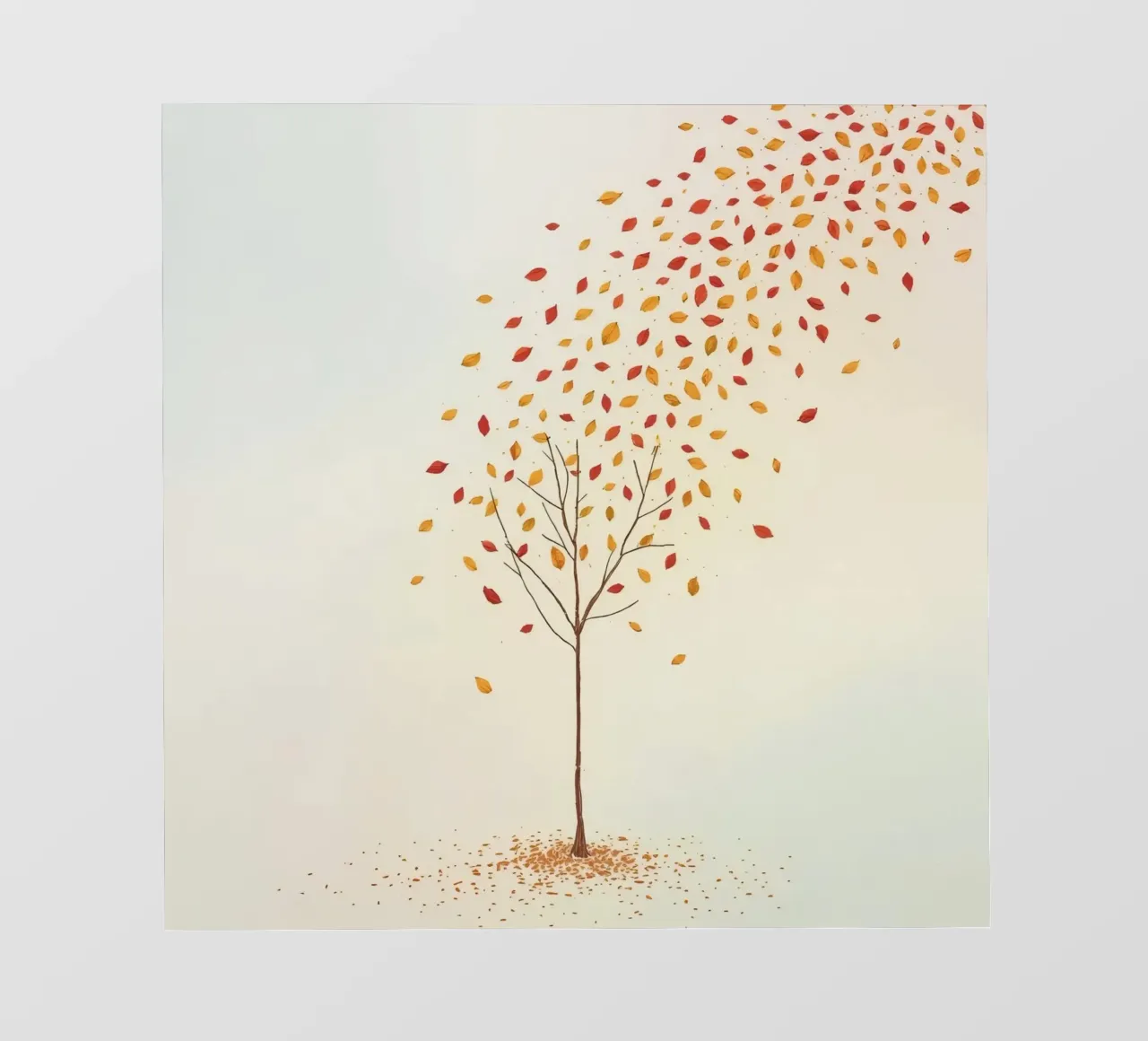 Albero che perde le foglie in autunno, raffigurante il cambiamento stagionale pellicola backlit da DesignDoodle