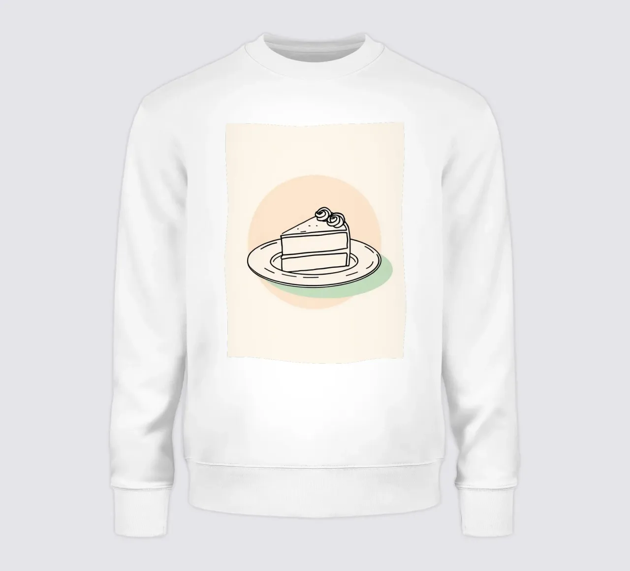 Deliziosa fetta di torta su un piatto con crema decorativa felpa da DesignDoodle