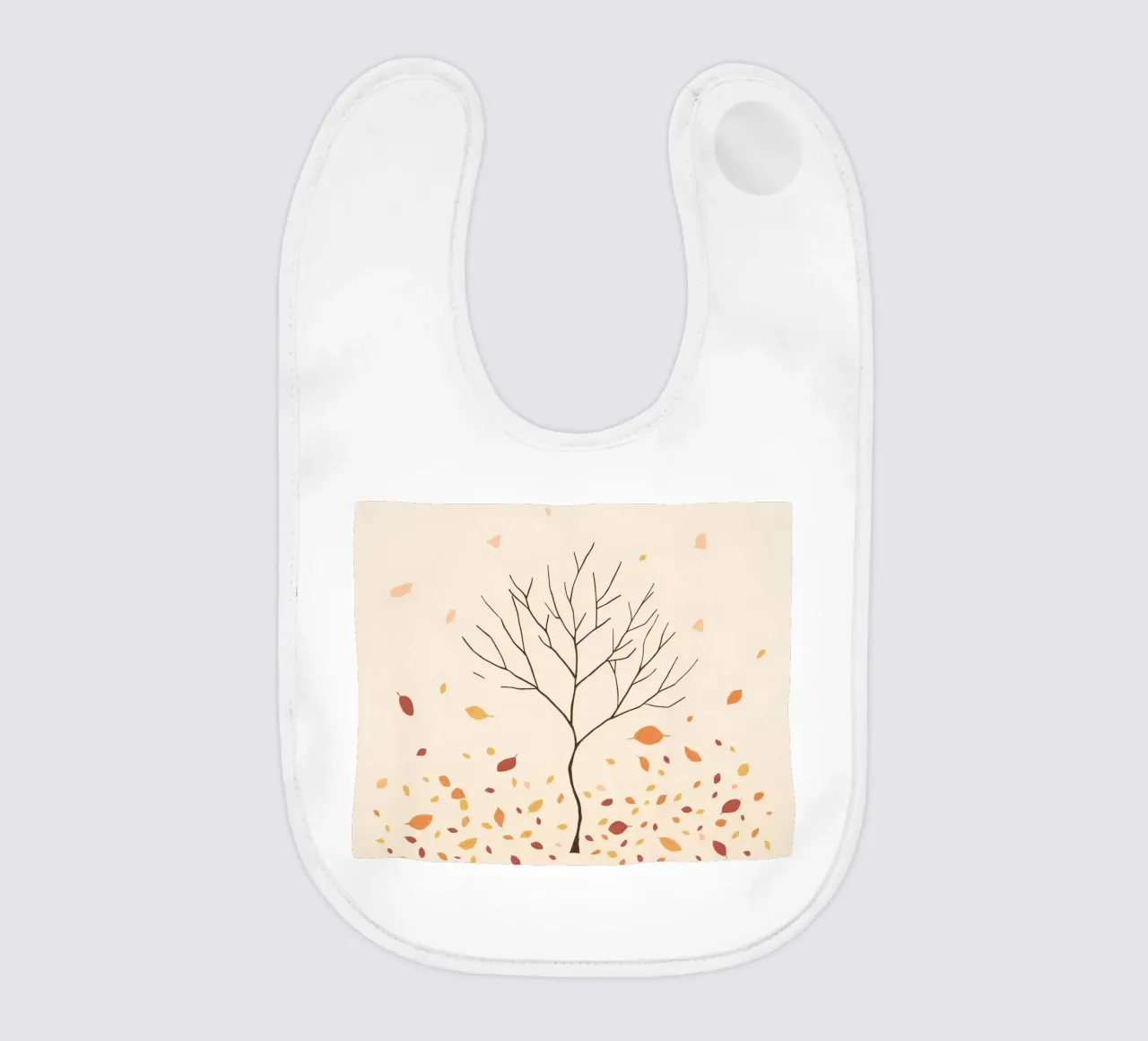 Albero spoglio circondato da foglie cadenti nella stagione autunnale bavaglino da DesignDoodle
