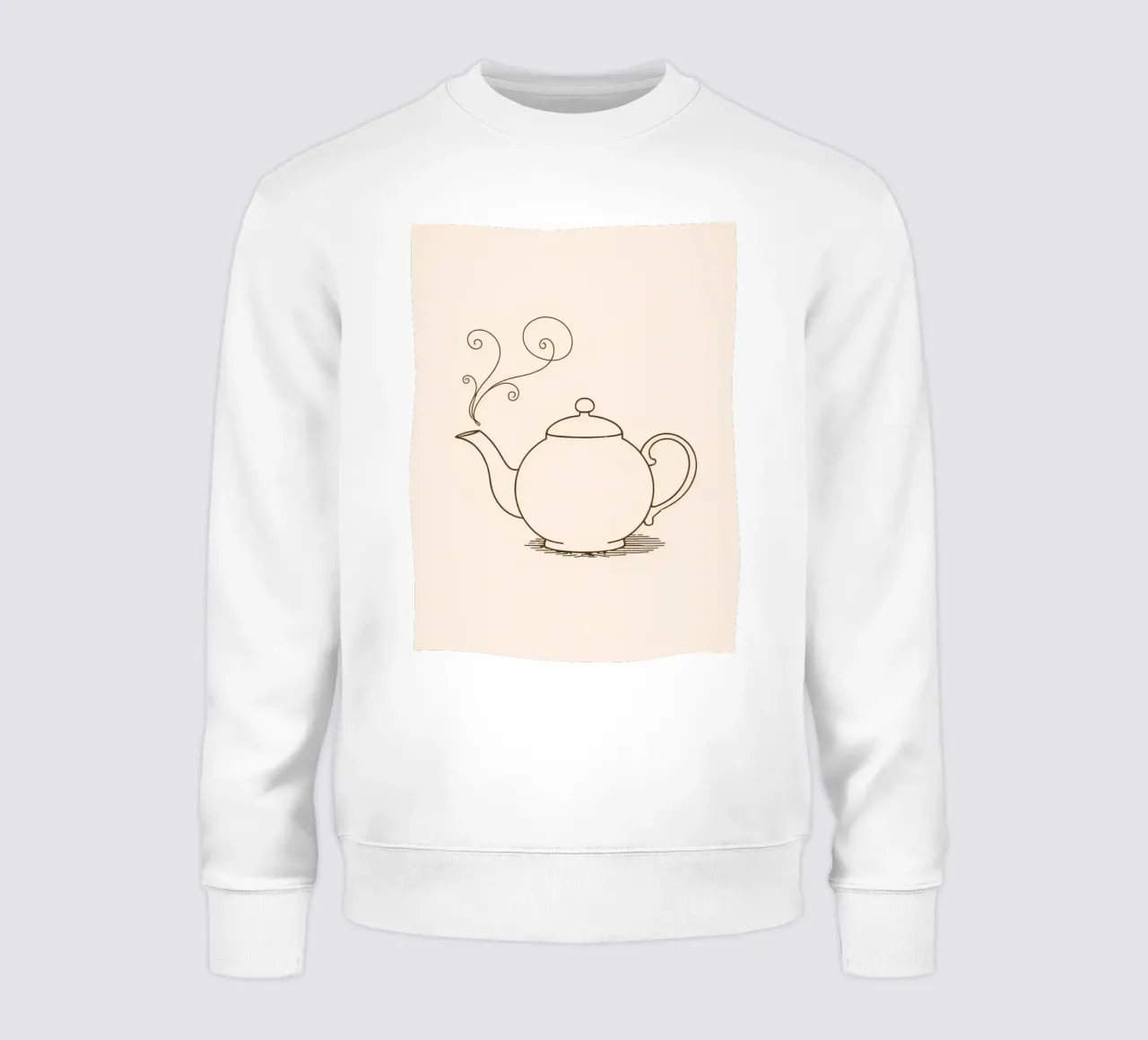 Elegante teiera con vapore che sale, dal design classico felpa da DesignDoodle