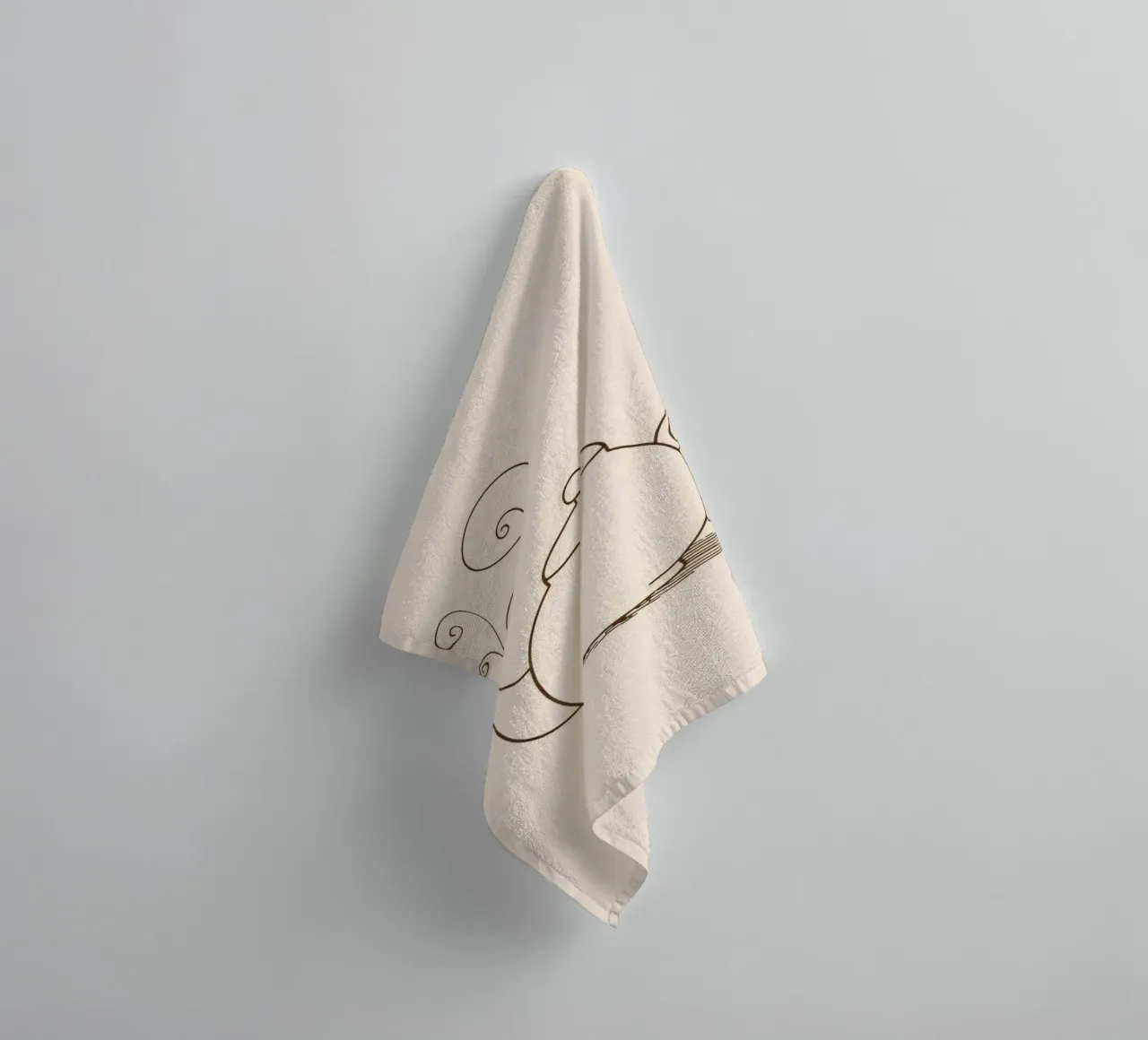 Elegant teapot with steam rising, showing a classic design towel by DesignDoodle