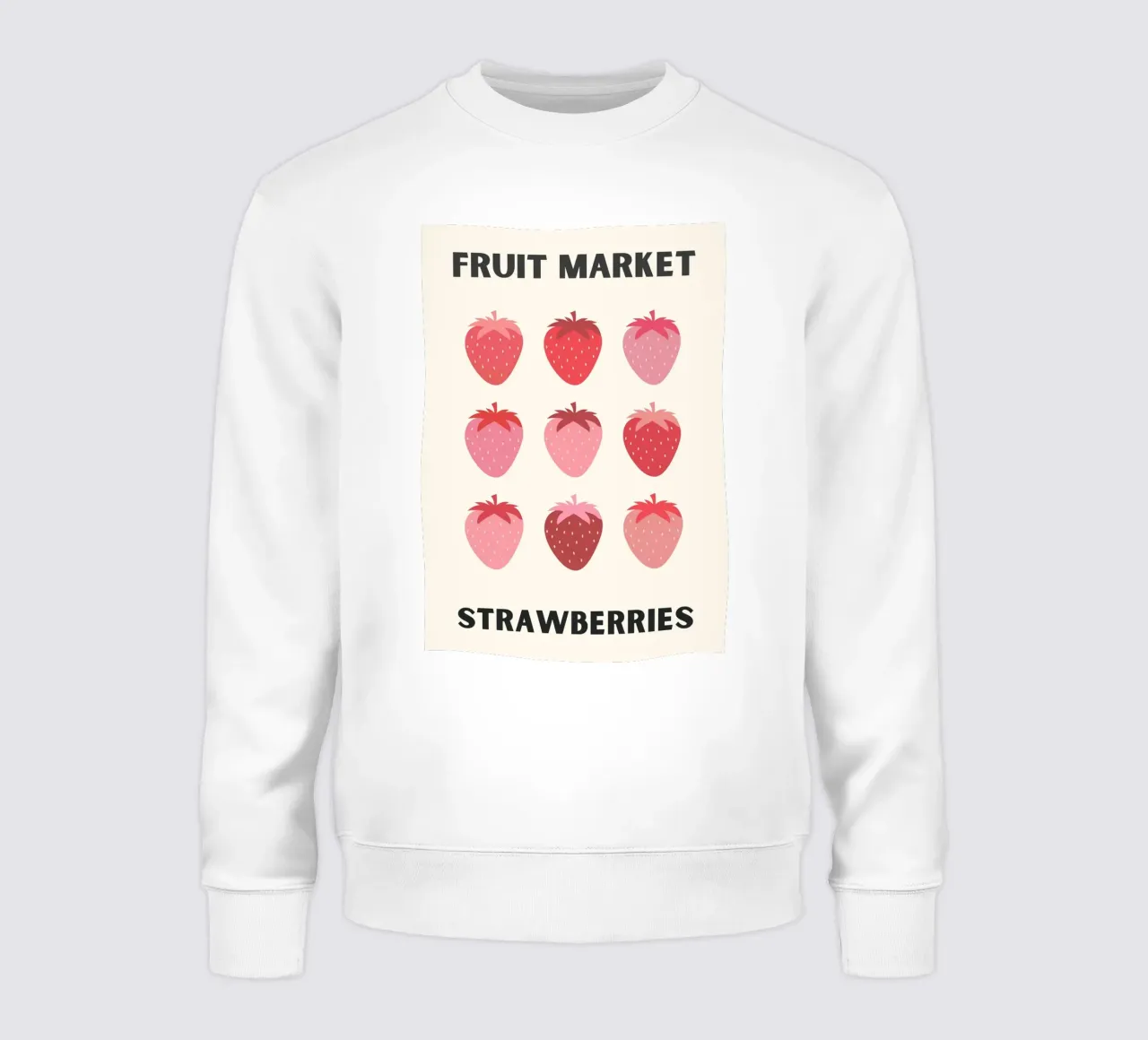 Illustrazione di fragole colorate per l'esposizione al mercato della frutta felpa da The Art Club