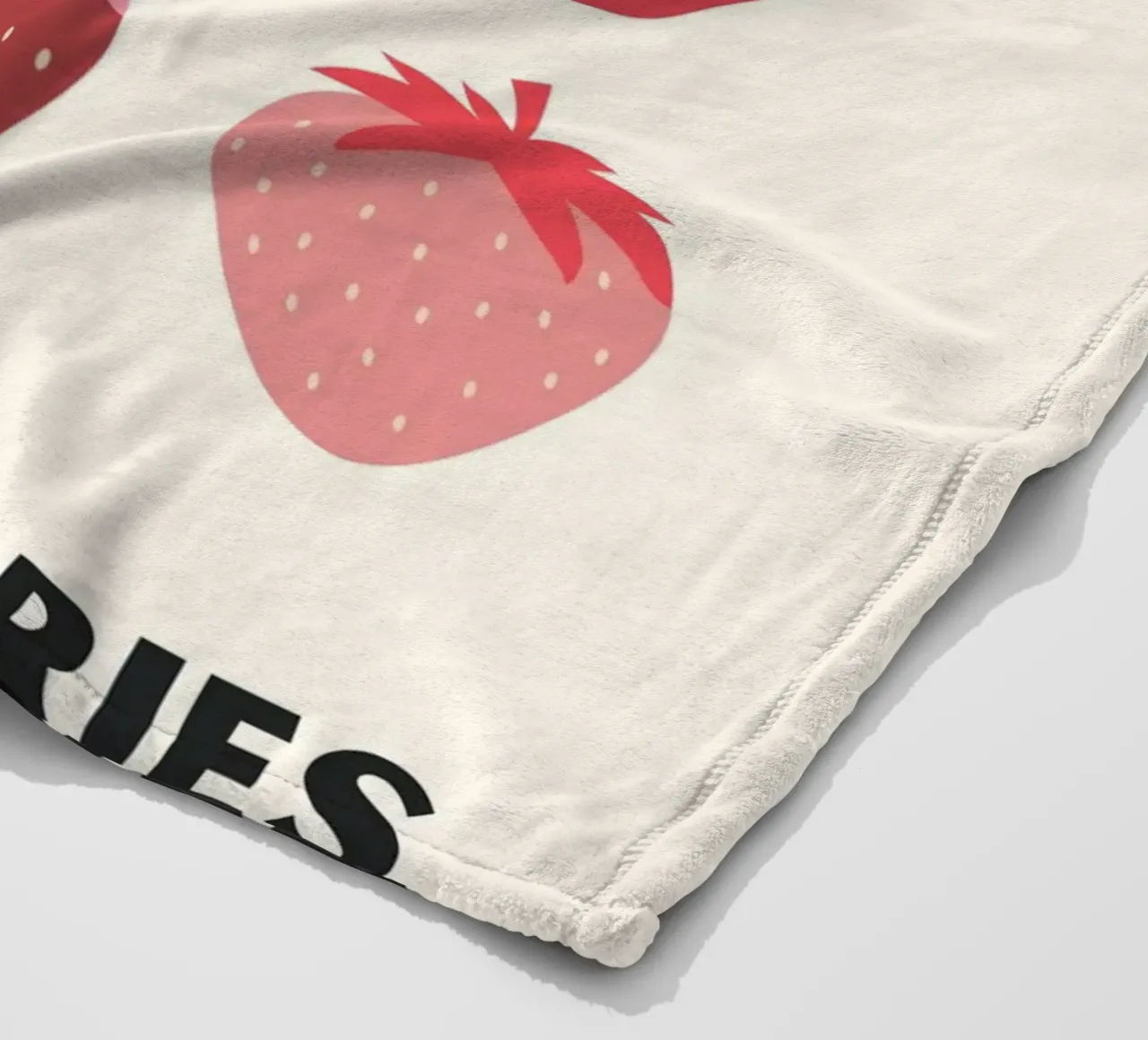 Colorful Strawberry Illustration for Fruit Market Display fleece blanket by The Art Club