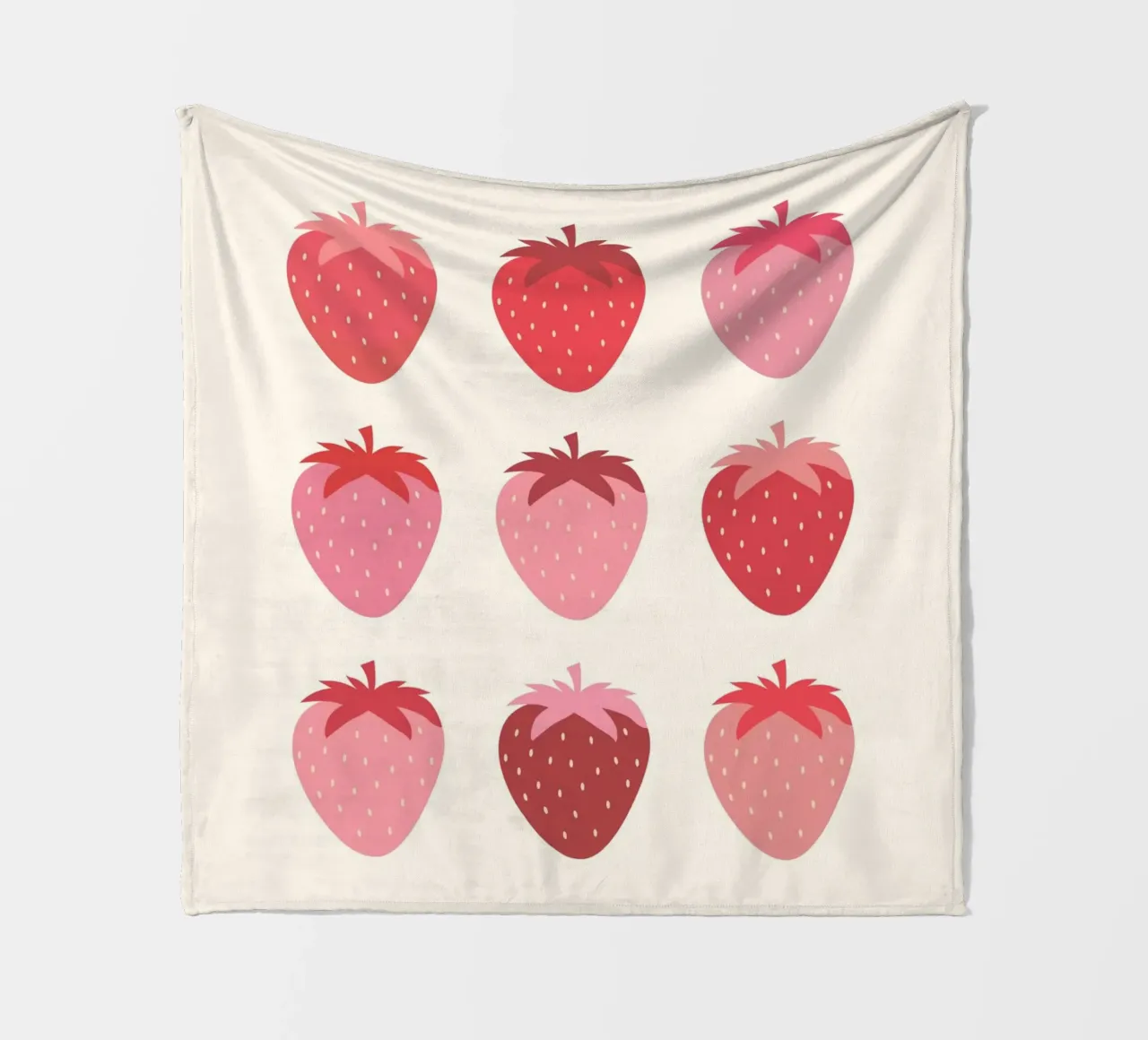 Colorful Strawberry Illustration for Fruit Market Display fleece blanket by The Art Club