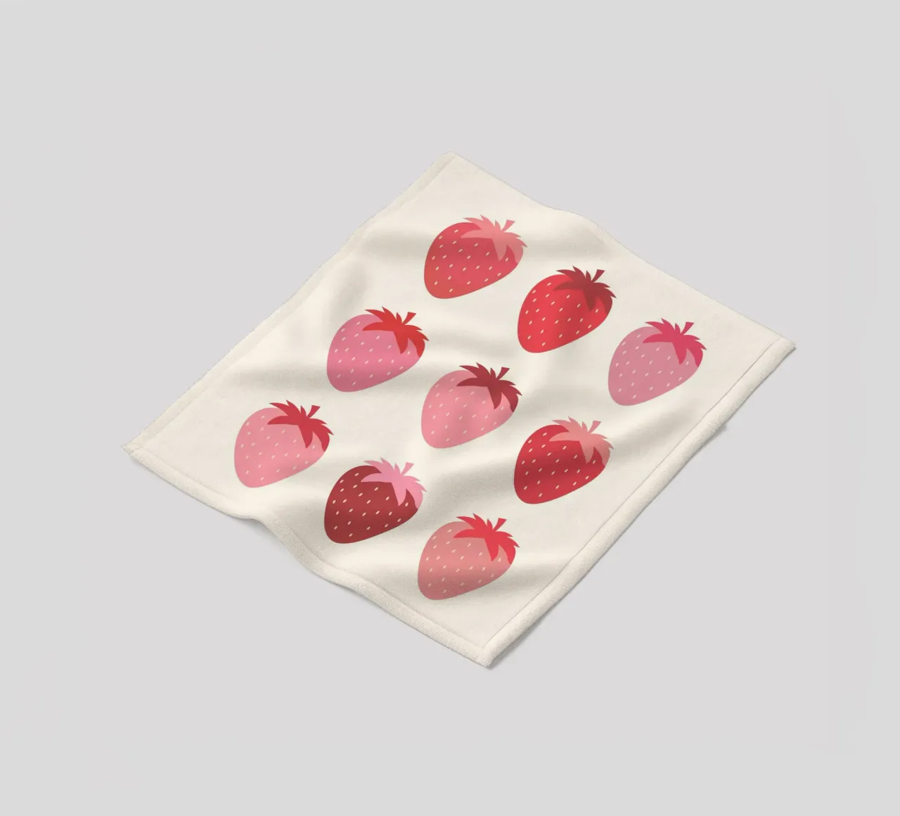 Colorful Strawberry Illustration for Fruit Market Display fleece blanket by The Art Club