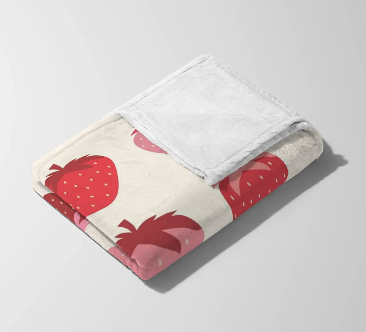 Colorful Strawberry Illustration for Fruit Market Display fleece blanket by The Art Club