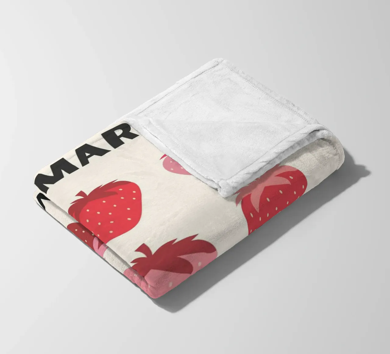 Colorful Strawberry Illustration for Fruit Market Display fleece blanket by The Art Club