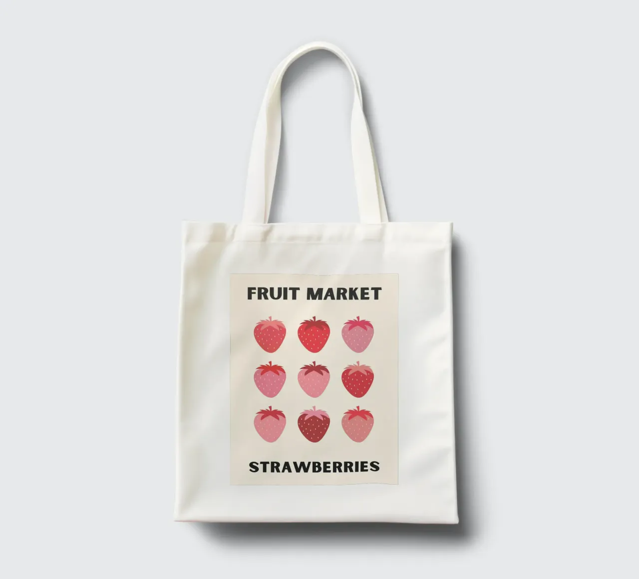 Colorful Strawberry Illustration for Fruit Market Display tote bag by The Art Club