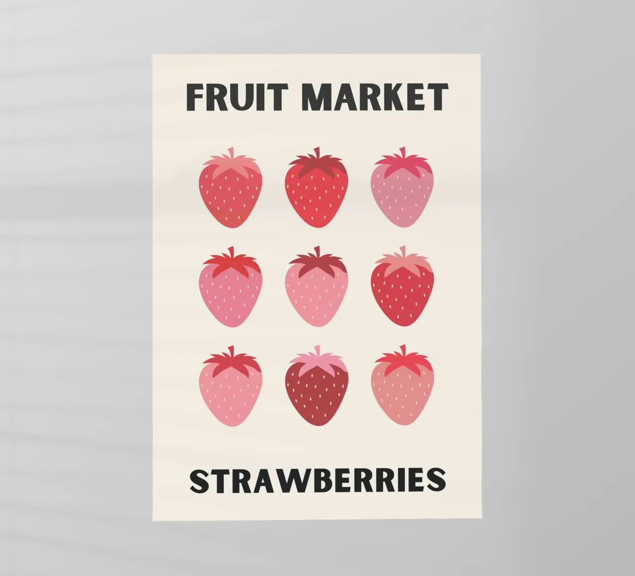 Illustrazione di fragole colorate per l'esposizione al mercato della frutta pellicola backlit da The Art Club