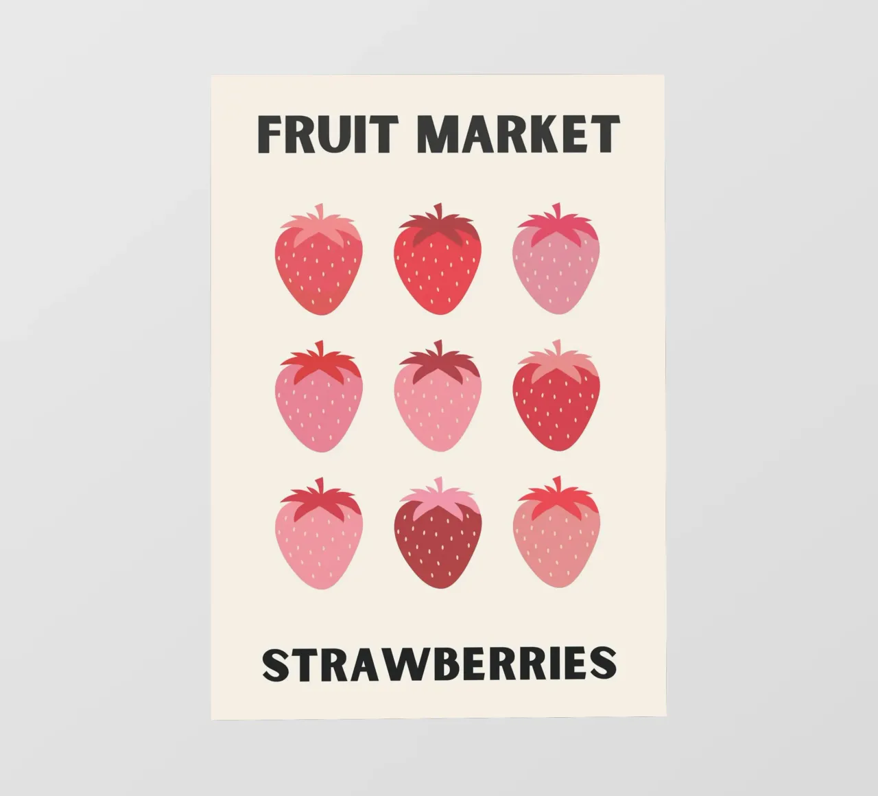 Illustrazione di fragole colorate per l'esposizione al mercato della frutta pellicola backlit da The Art Club