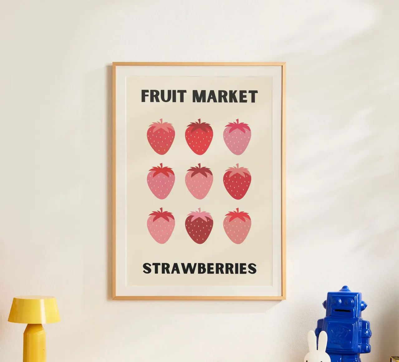 Colorful Strawberry Illustration for Fruit Market Display hahnemühle by The Art Club