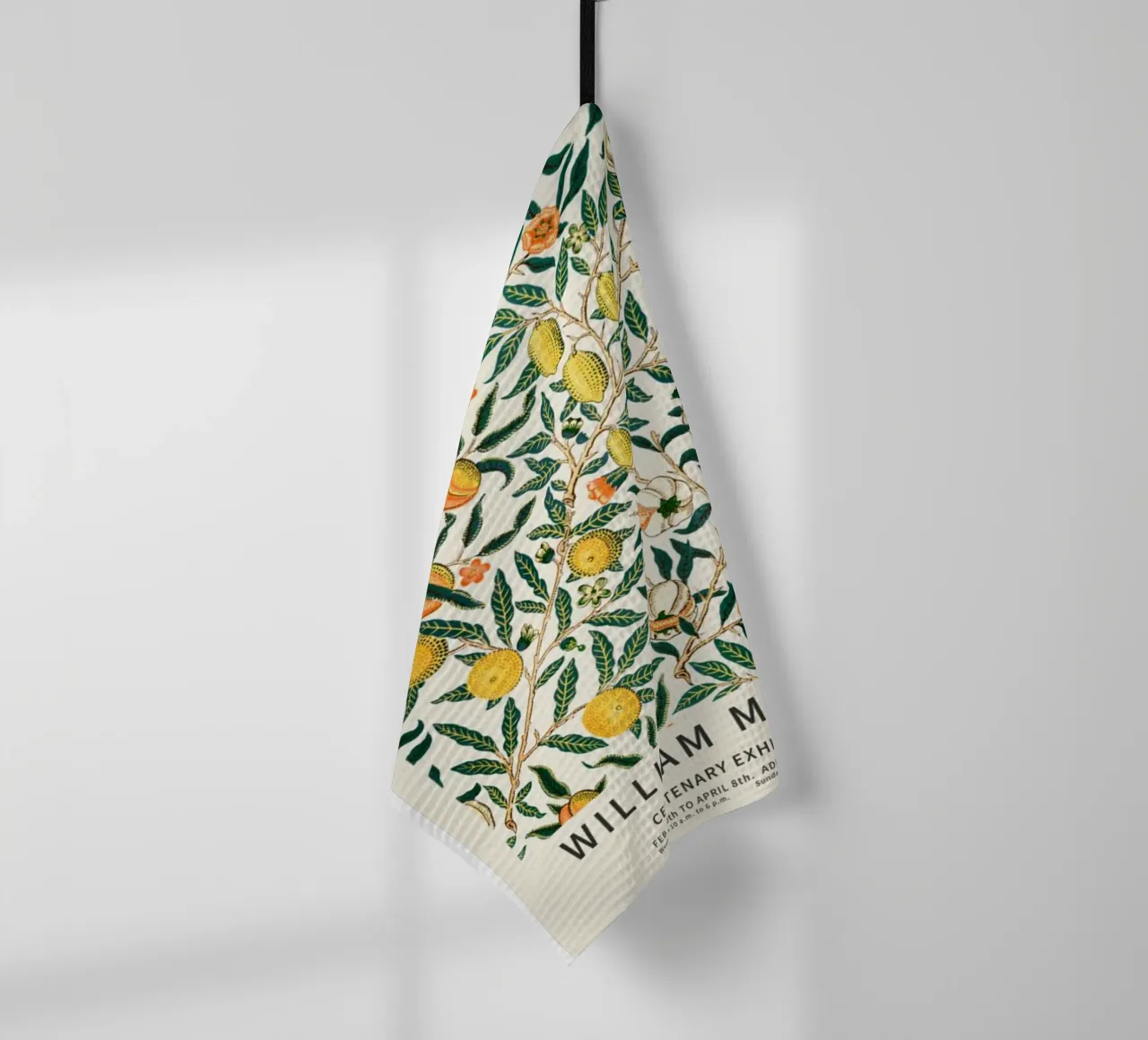 the fruit is surrounded by leaves tea towel by Ropech Shop