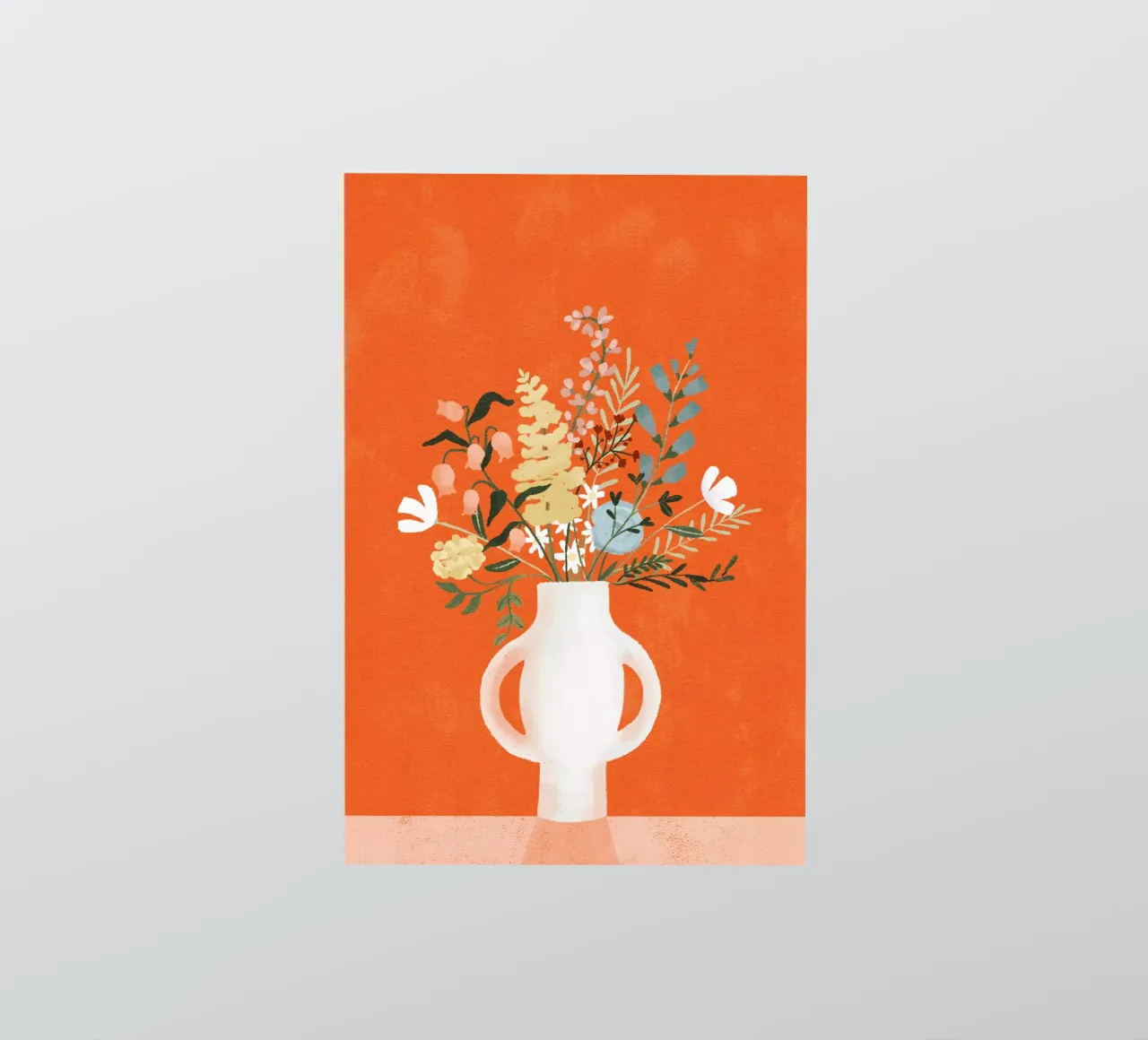 Flowers in Vase, Red sticker by Goed Blauw