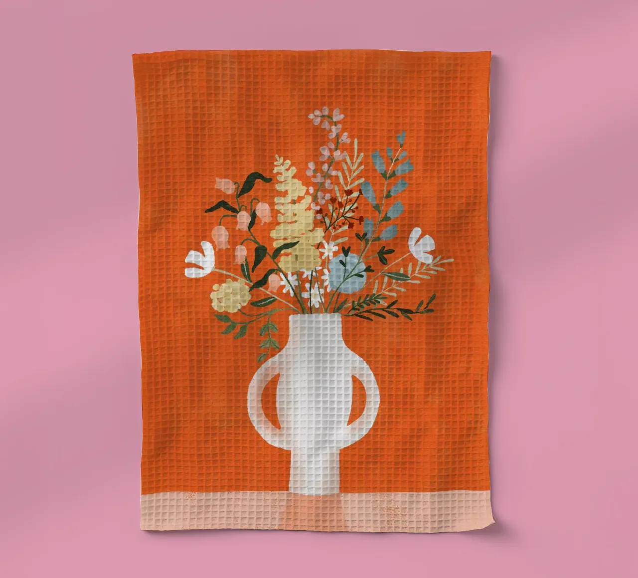 Flowers in Vase, Red canovaccio da cucina da Goed Blauw