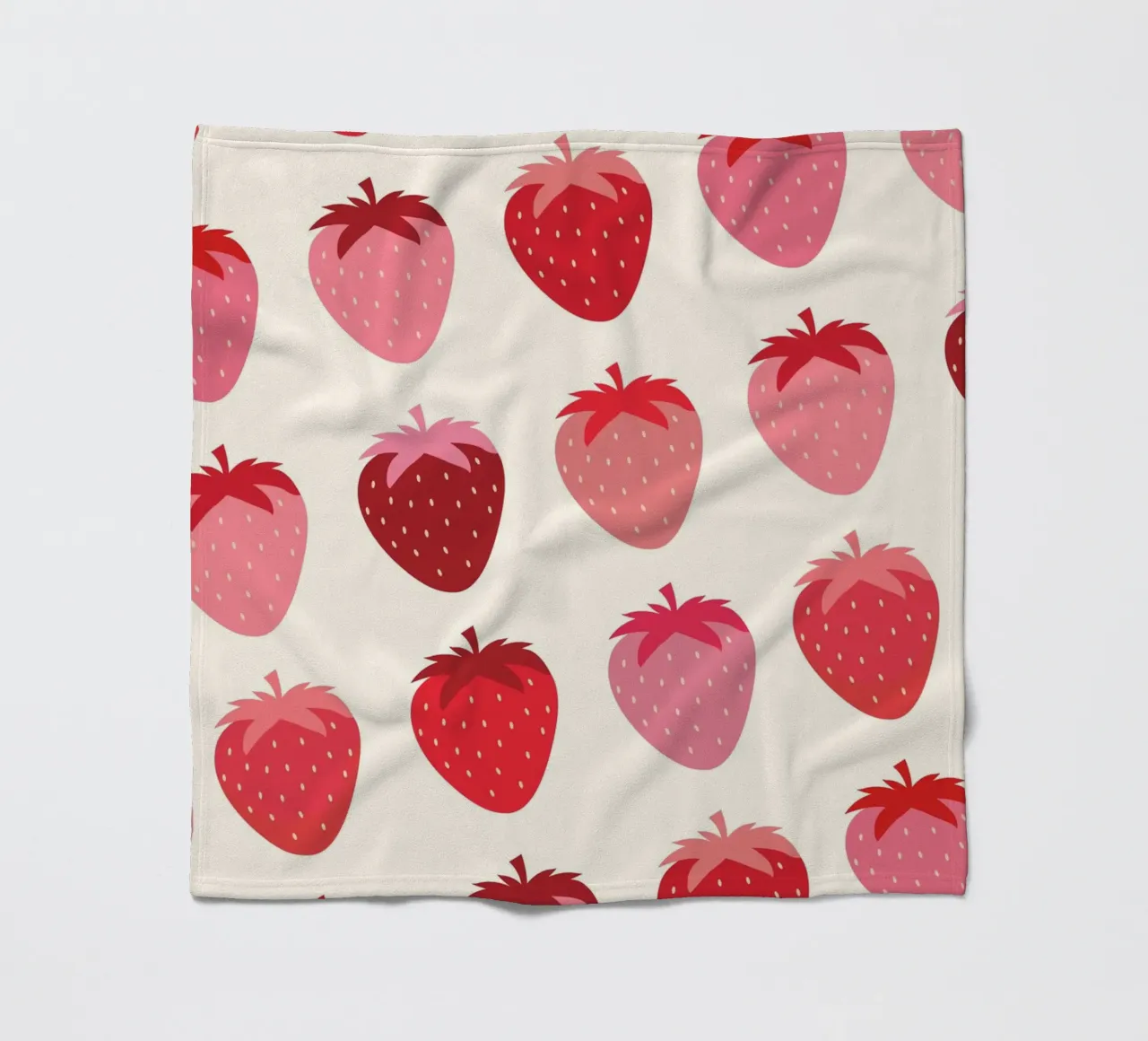 Seamless Strawberry Pattern in Pink and Red Tones fleece blanket by The Art Club