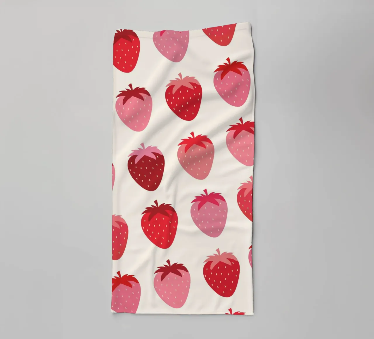 Seamless Strawberry Pattern in Pink and Red Tones towel by The Art Club