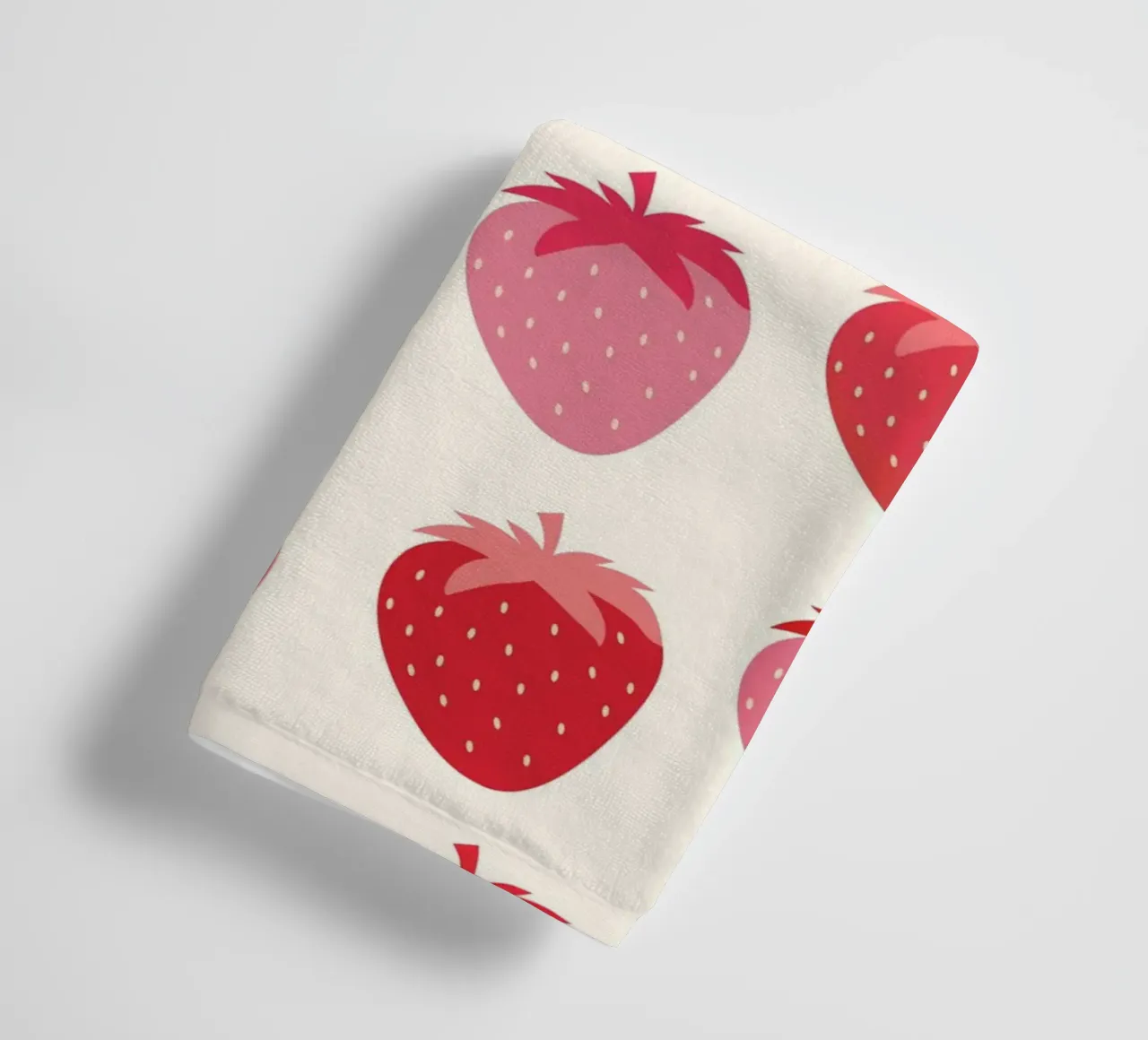 Seamless Strawberry Pattern in Pink and Red Tones towel by The Art Club