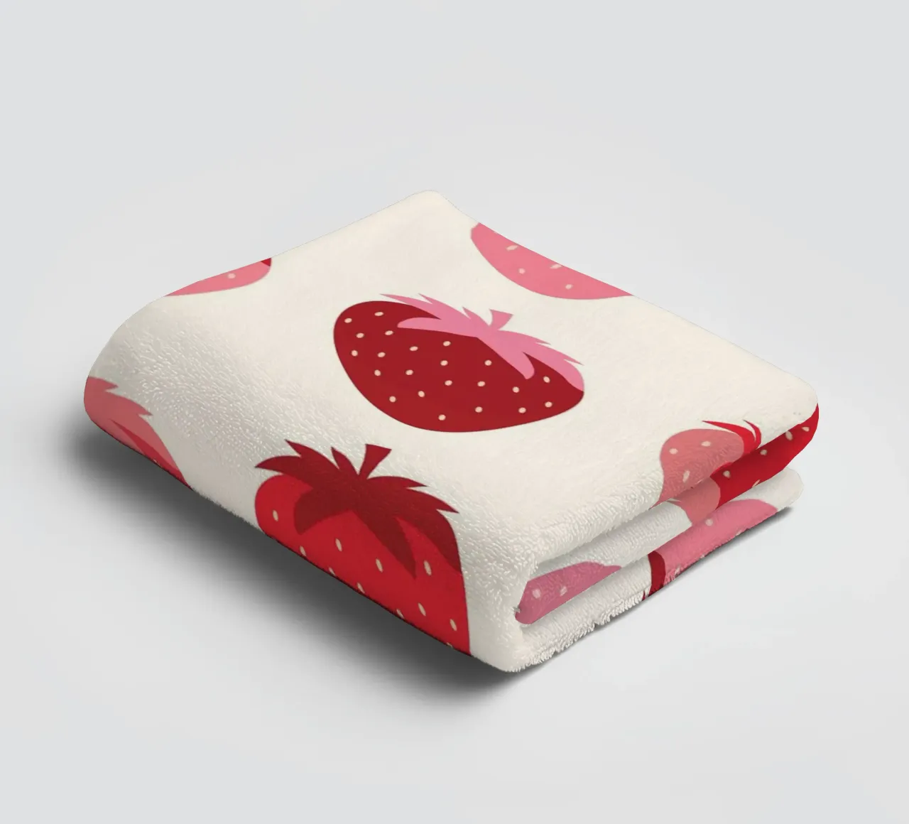 Seamless Strawberry Pattern in Pink and Red Tones towel by The Art Club