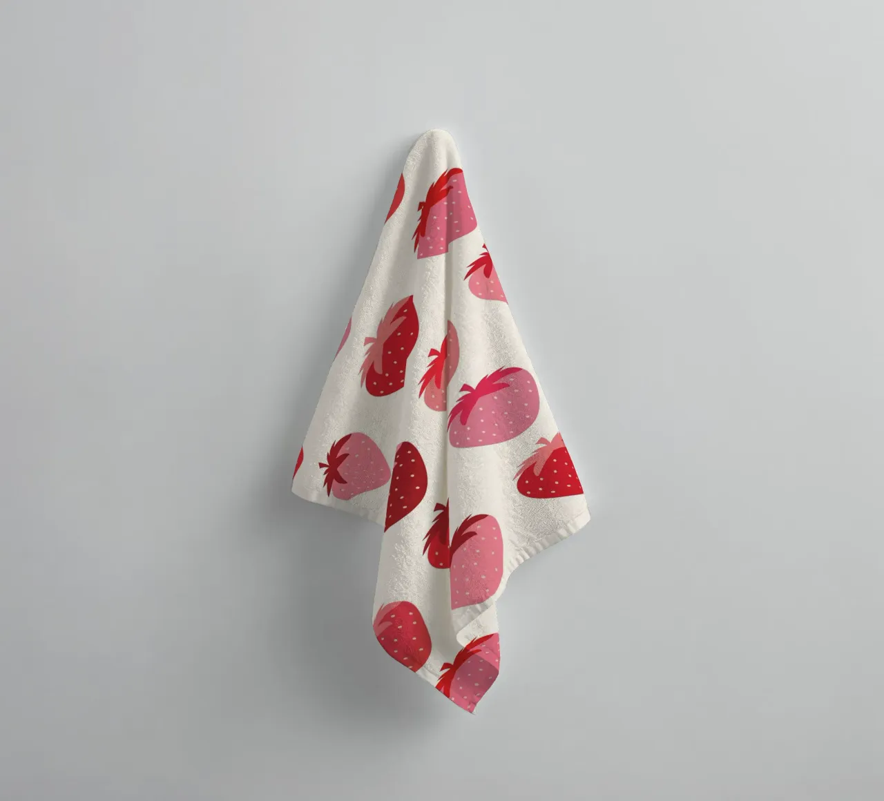 Seamless Strawberry Pattern in Pink and Red Tones towel by The Art Club