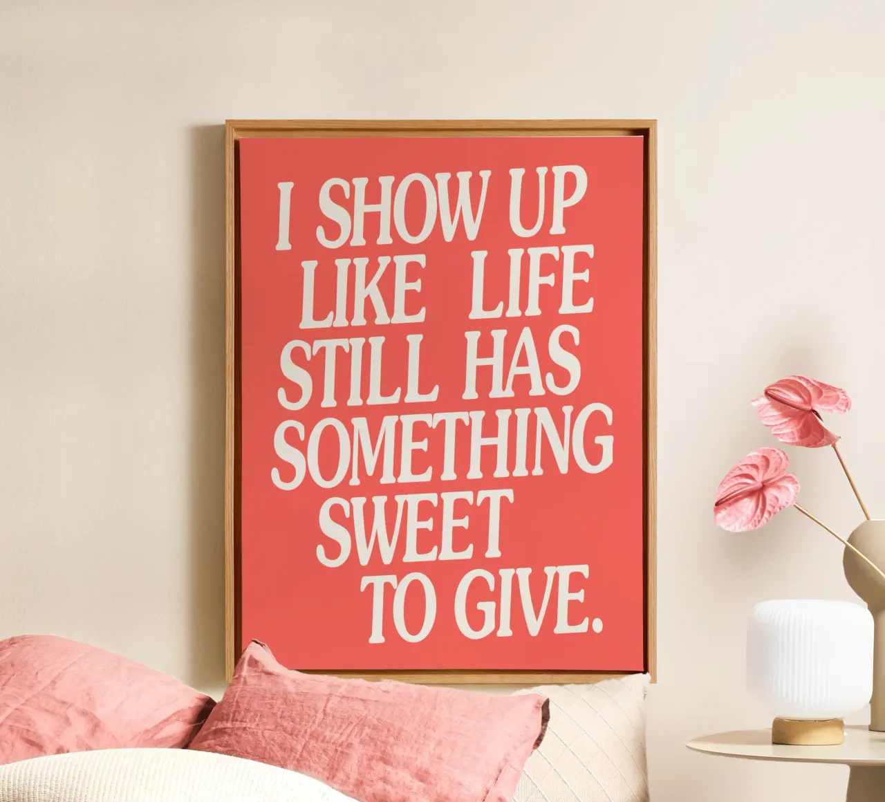 Aparezco como si la vida aún tuviera algo dulce que dar lienzo de THE MOTIVATED TYPE