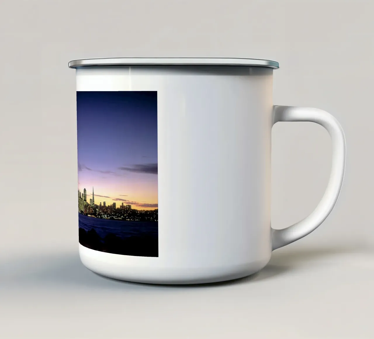 Skyline di San Francisco al crepuscolo, USA tazza in smalto da Wanderlust Vibes