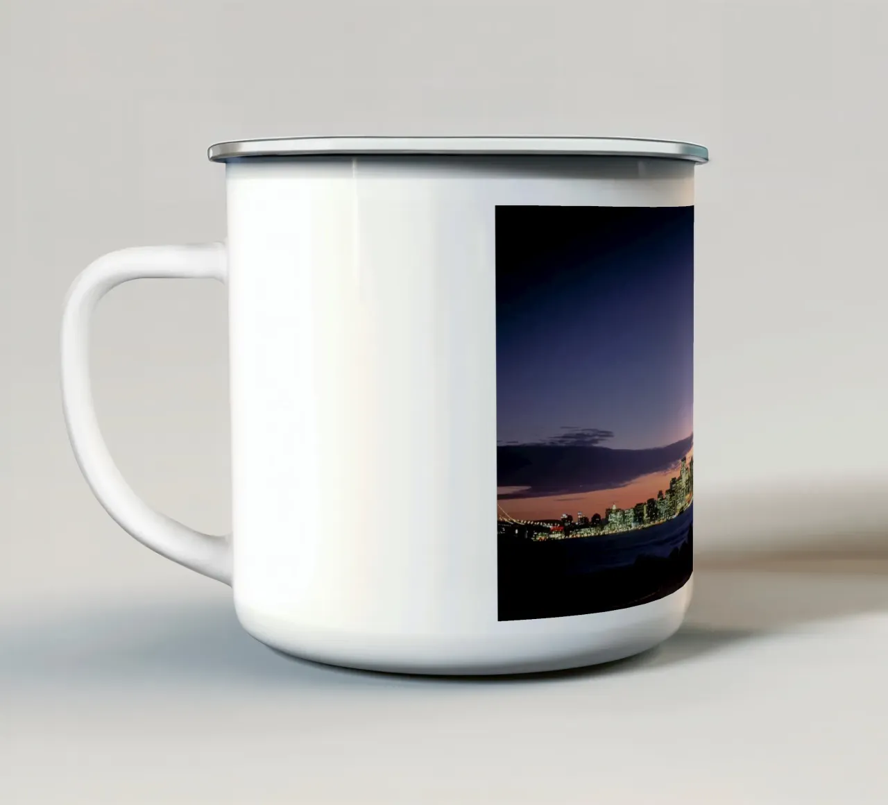 Skyline di San Francisco al crepuscolo, USA tazza in smalto da Wanderlust Vibes