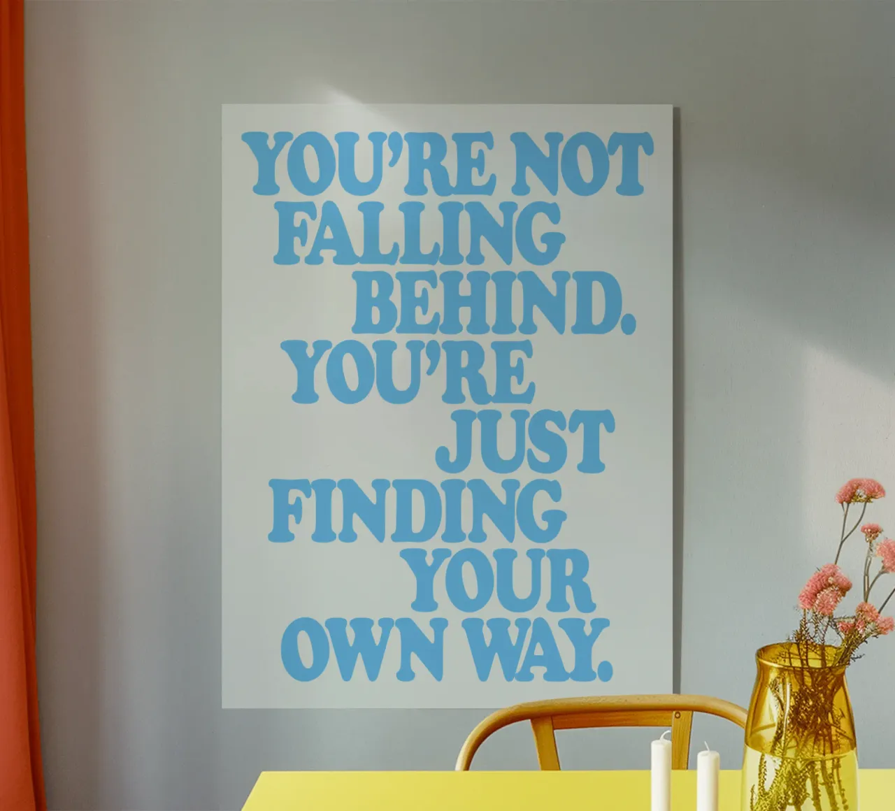 Du fällst nicht zurück. Sie finden nur Ihren eigenen Weg Acryl-Glas von THE MOTIVATED TYPE