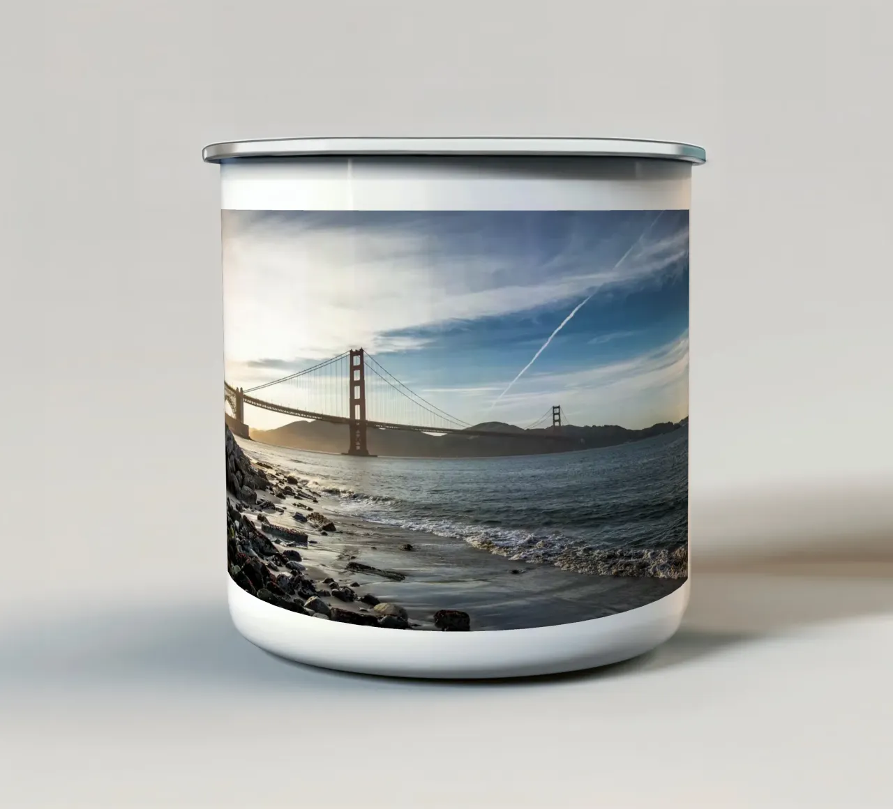 Fort Point View, San Francisco, VS emaille mok van Wanderlust Vibes
