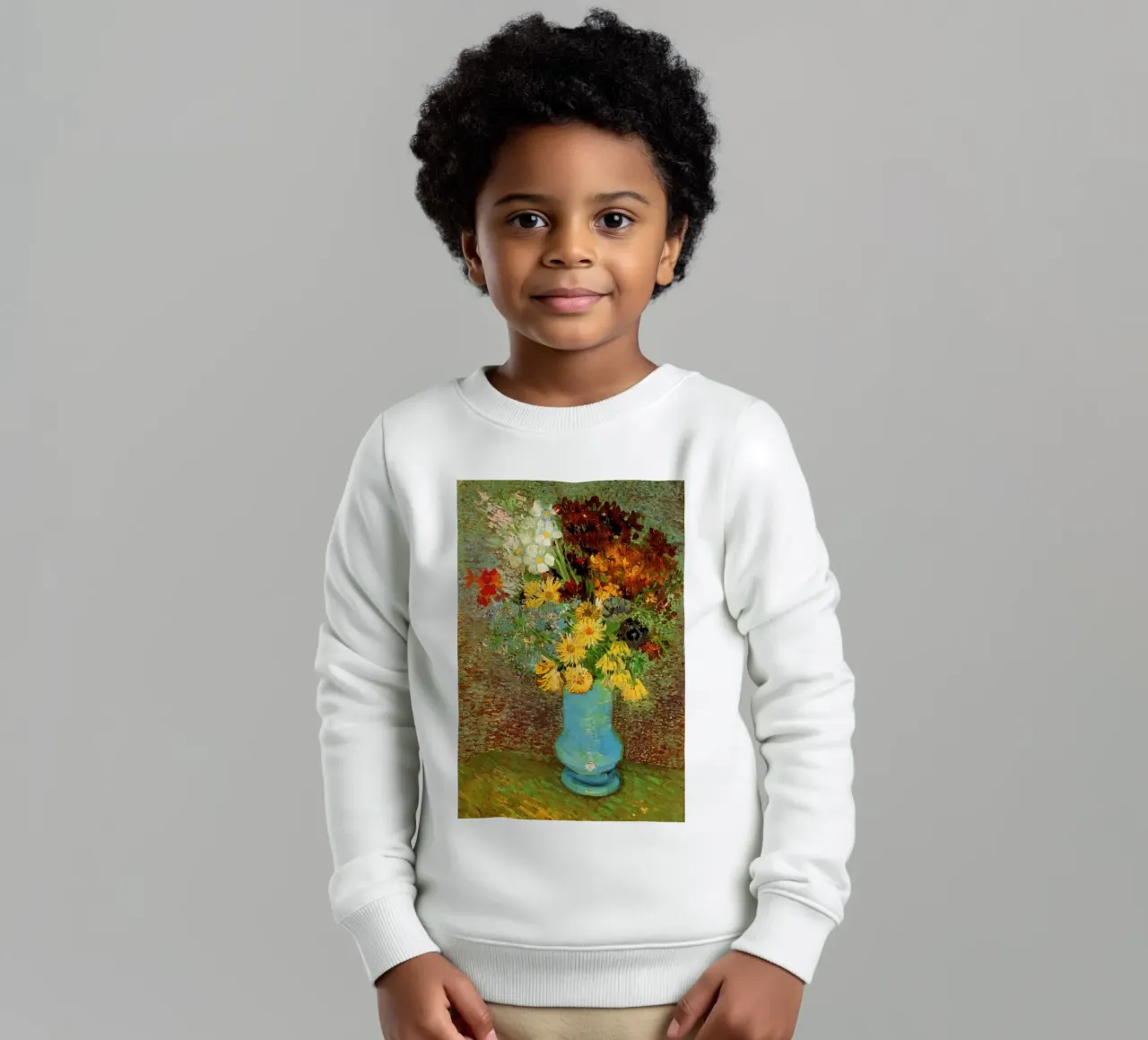 daisies vase kids sweatshirt by cloud shop