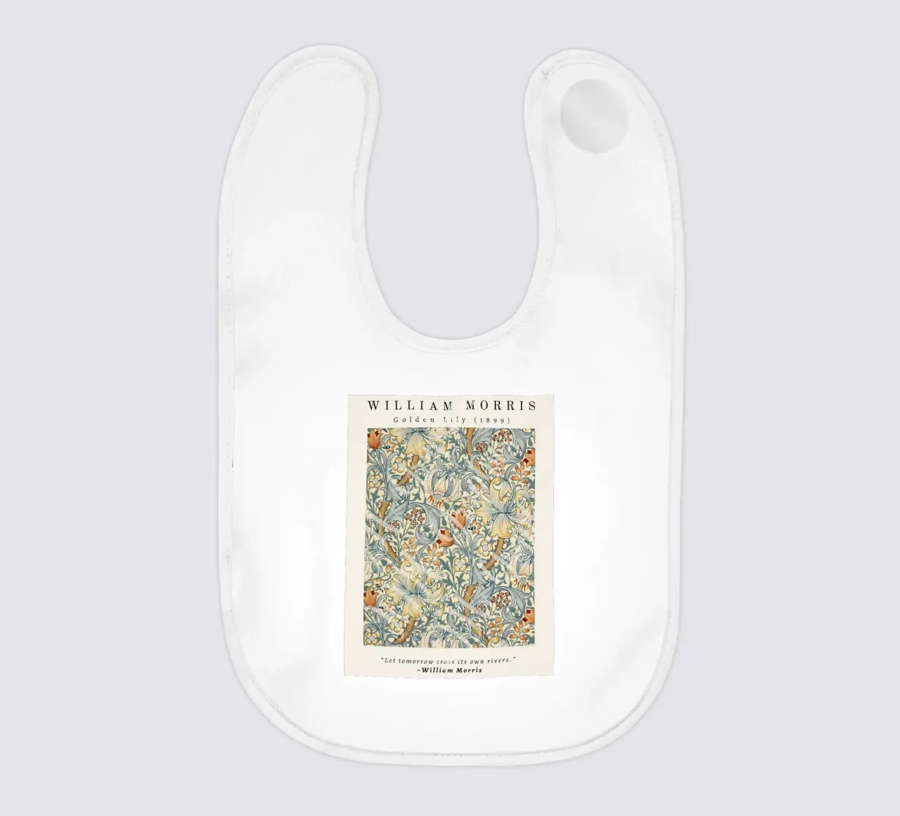 intertwined pattern of lilies,tulip,and leaves baby bib by Ropech Shop