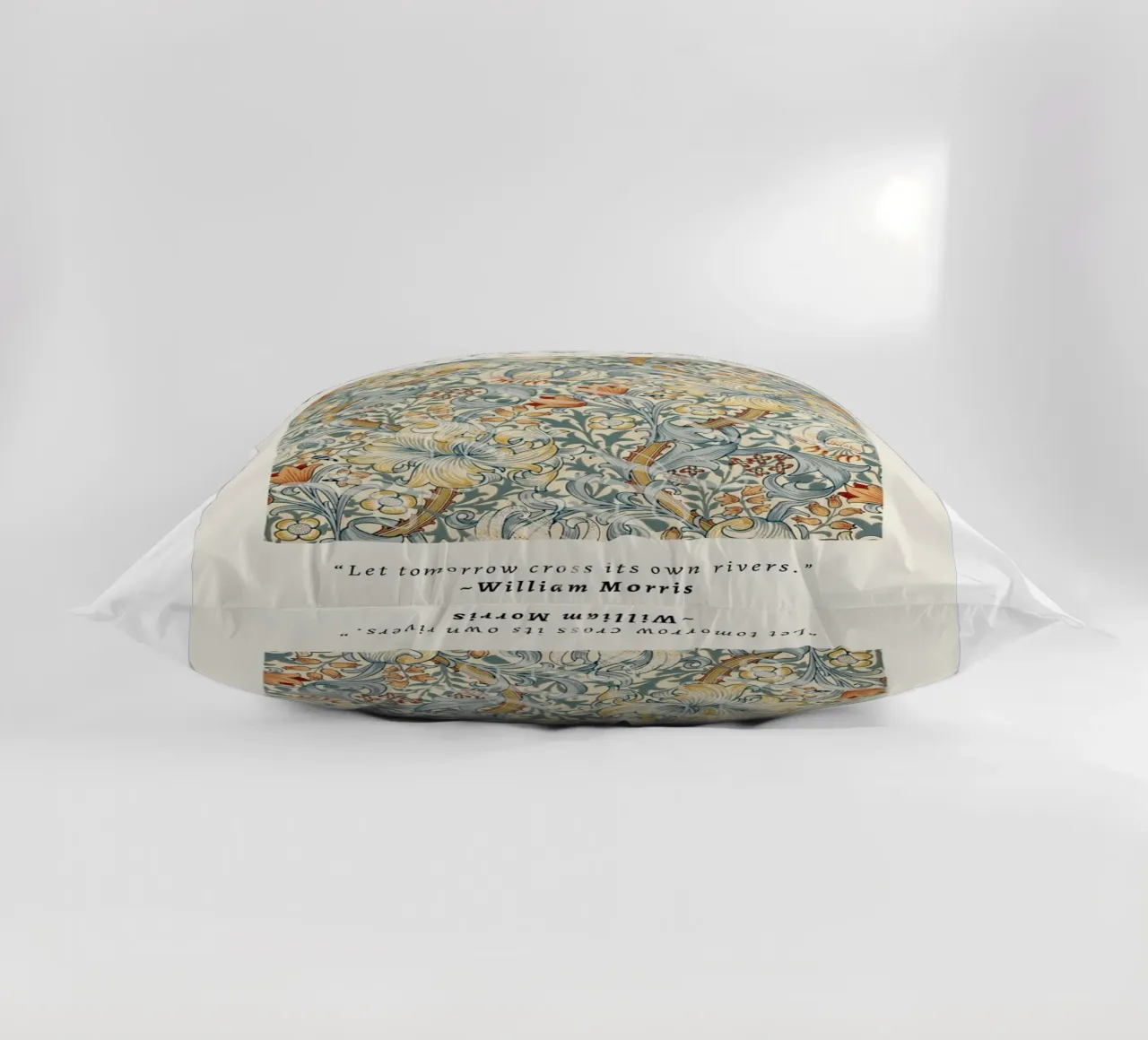 intertwined pattern of lilies,tulip,and leaves decorative cushion by Ropech Shop