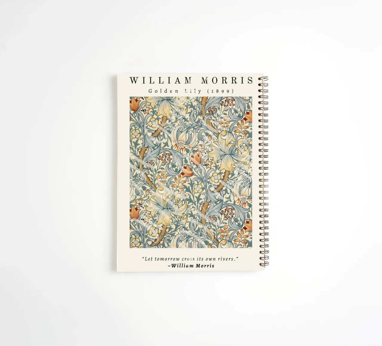 intertwined pattern of lilies,tulip,and leaves spiral notebook by Ropech Shop