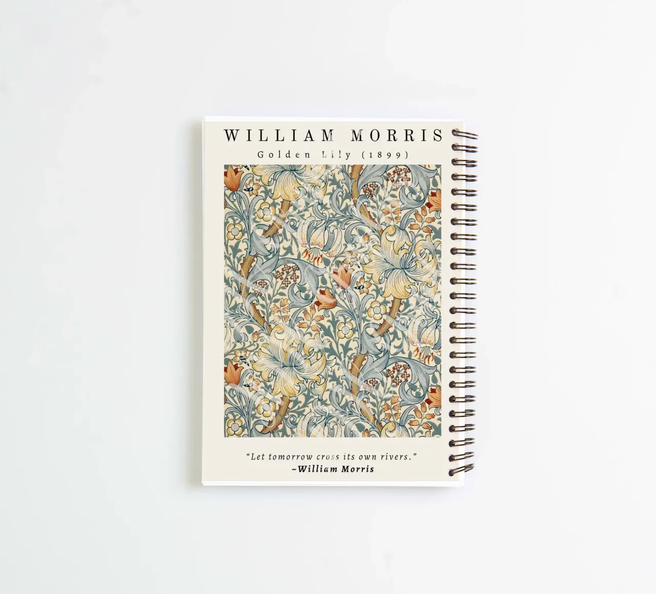 intertwined pattern of lilies,tulip,and leaves spiral notebook by Ropech Shop