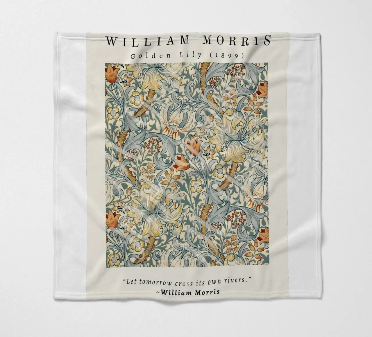 intertwined pattern of lilies,tulip,and leaves fleece blanket by Ropech Shop