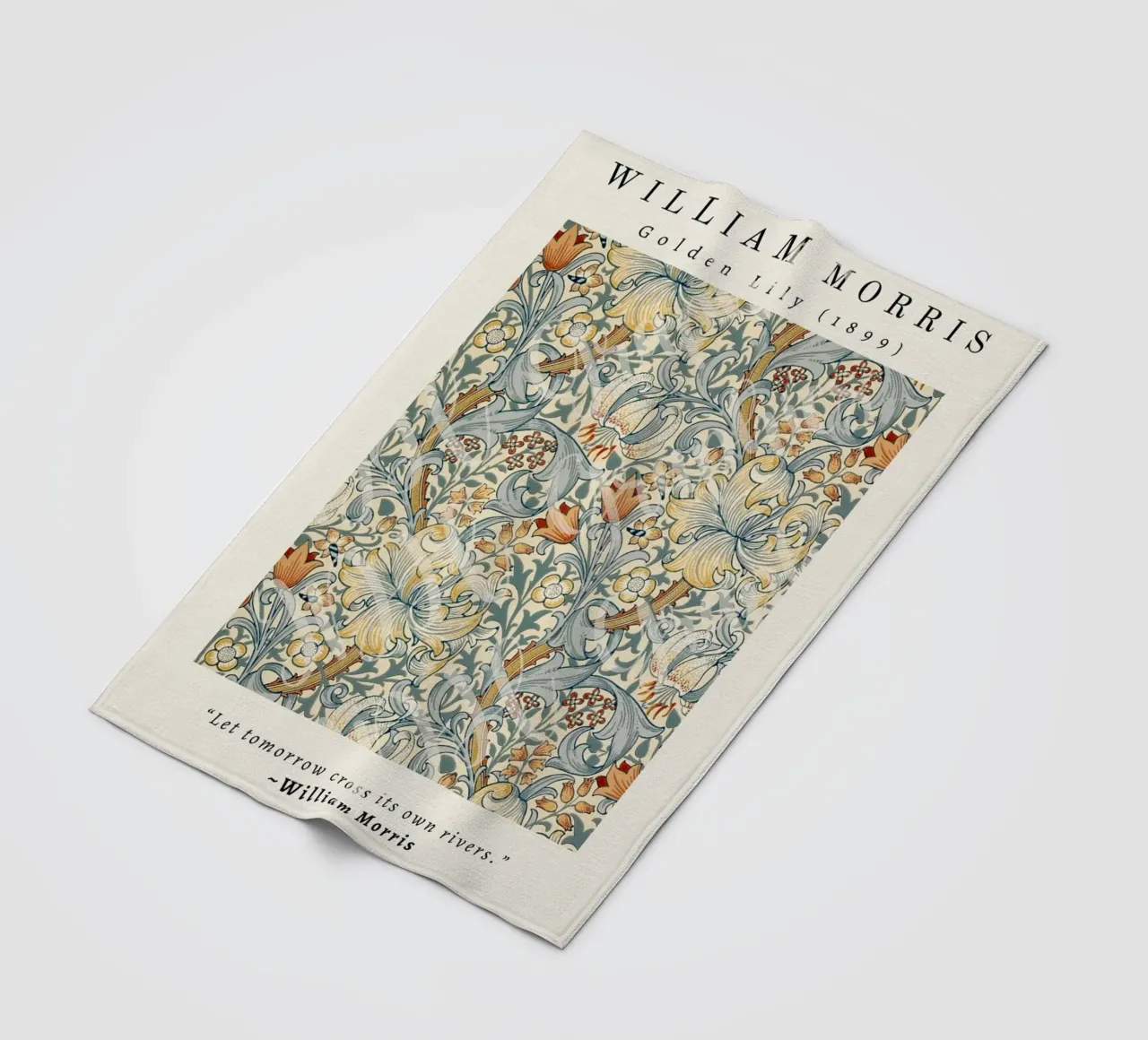 intertwined pattern of lilies,tulip,and leaves fleece blanket by Ropech Shop