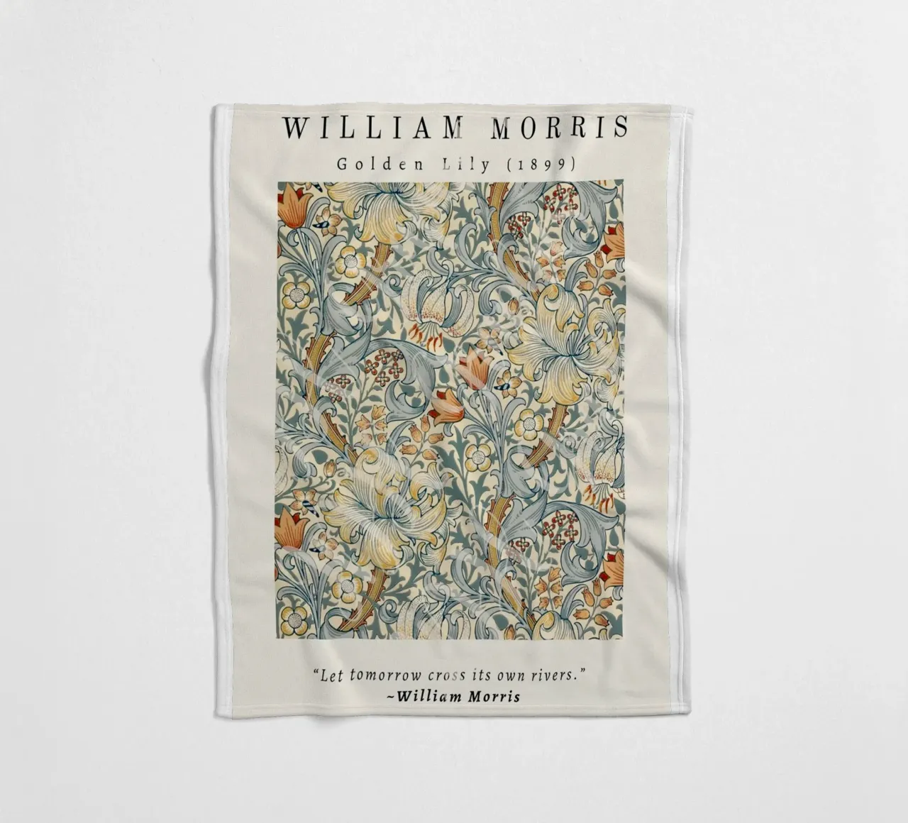 intertwined pattern of lilies,tulip,and leaves fleece blanket by Ropech Shop