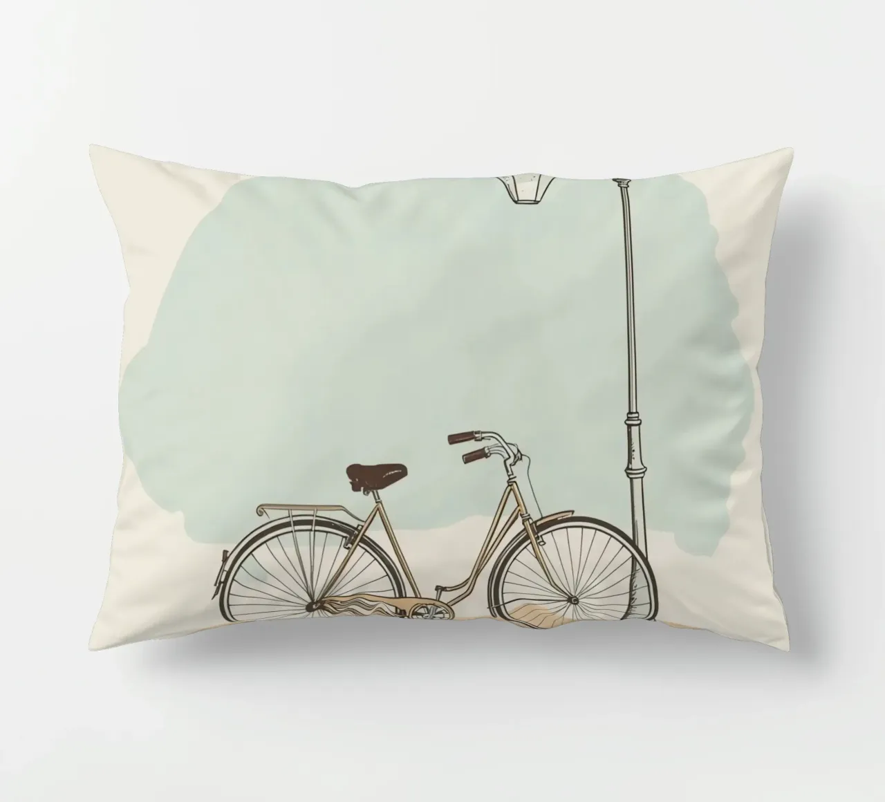 Vélo classique garé près d'un lampadaire ancien coussin de DesignDoodle