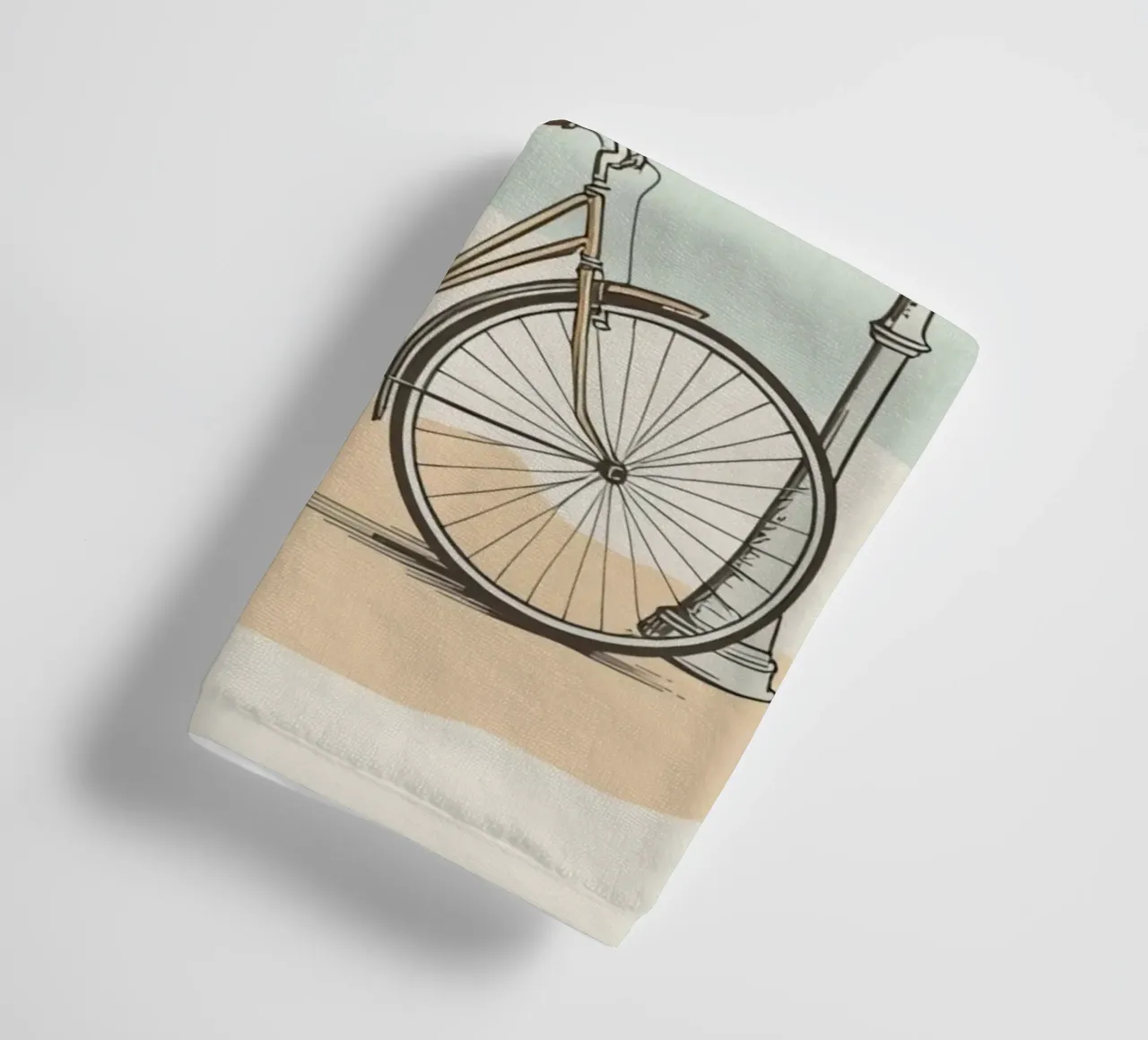 Vélo classique garé près d'un lampadaire ancien serviette de bain de DesignDoodle
