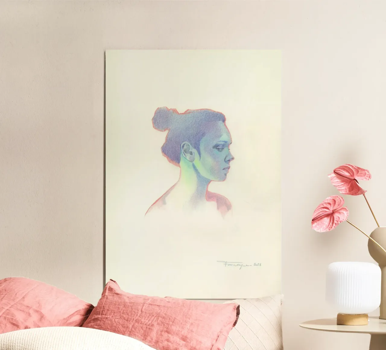Ritratto poster con telaio in plastica da Faunesque