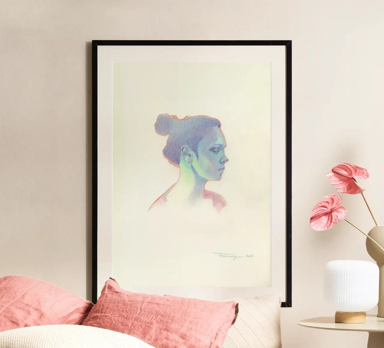 Ritratto poster con telaio in plastica da Faunesque